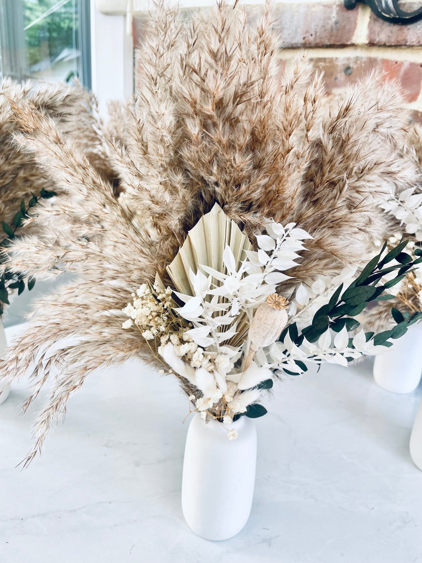 Pampas grass bouquet dried flower arrangement boho wedding table decor rustic centerpiece cafe decor gift for her neutral home decor