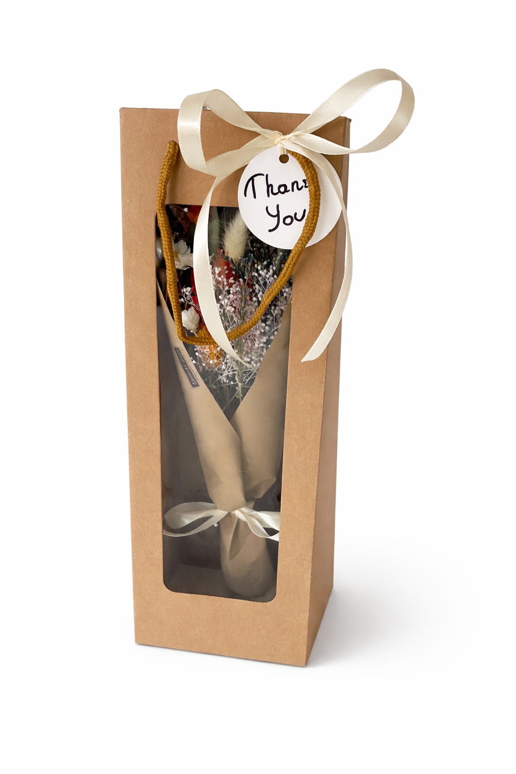 Dried Flower Gift Bouquet Wrapped Ready to Send Handmade Rustic Boho Dried Flowers for Home Decor Cafe Hotel Gift “Ember”