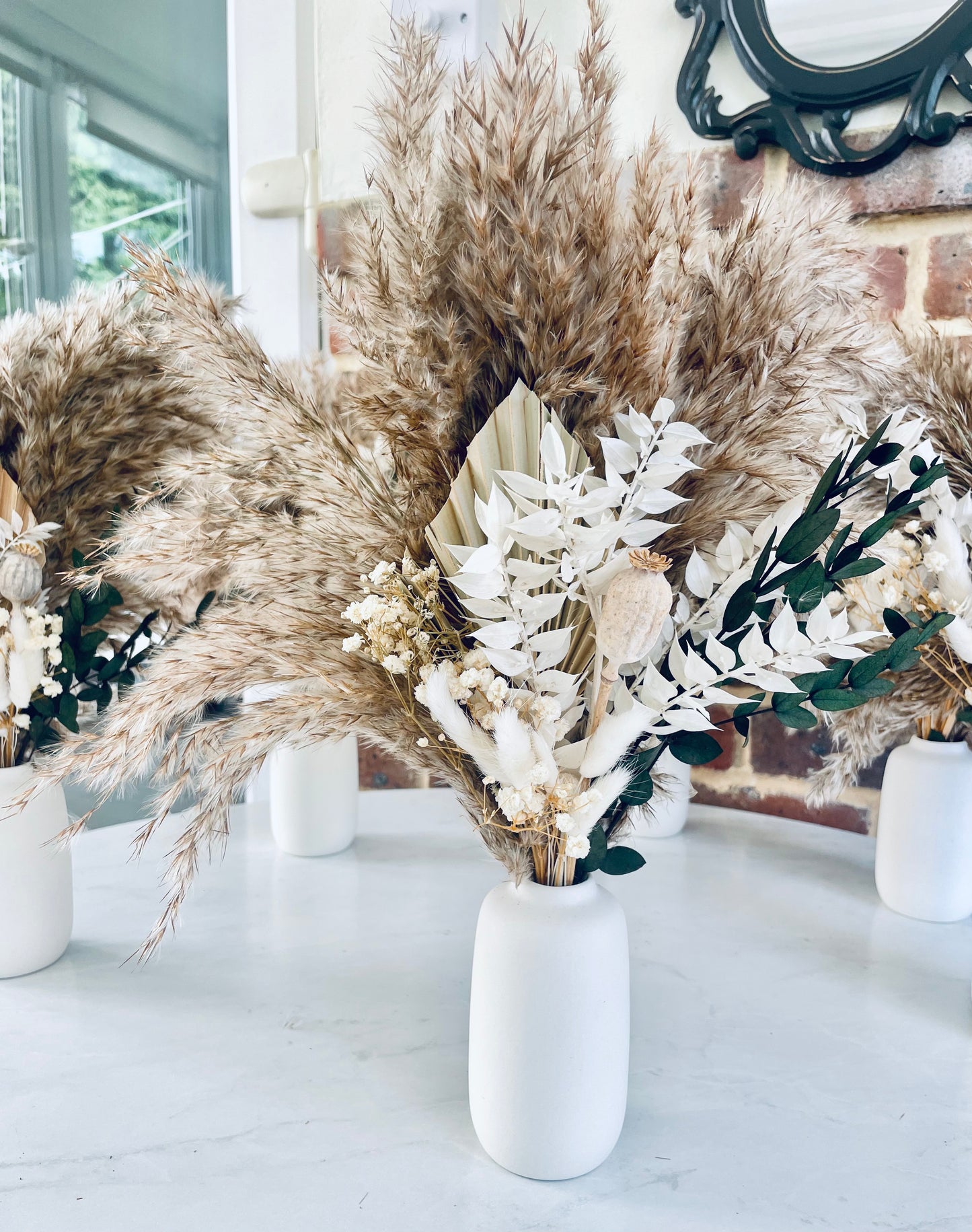 Pampas grass bouquet dried flower arrangement boho wedding table decor rustic centerpiece cafe decor gift for her neutral home decor