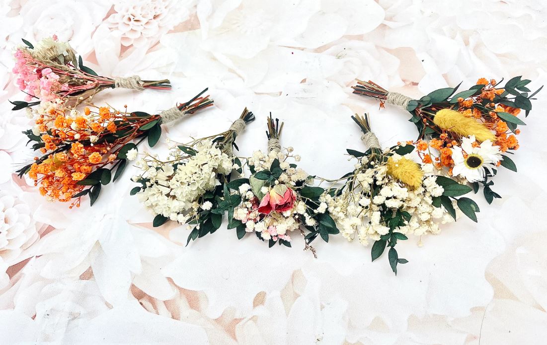 Mini Dried Flowers Bouquet Boho Mini Dry Flower Rustic Wildflowers Dried Rose Bouquets Wedding Flowers Boutonniere Letterbox Flowers