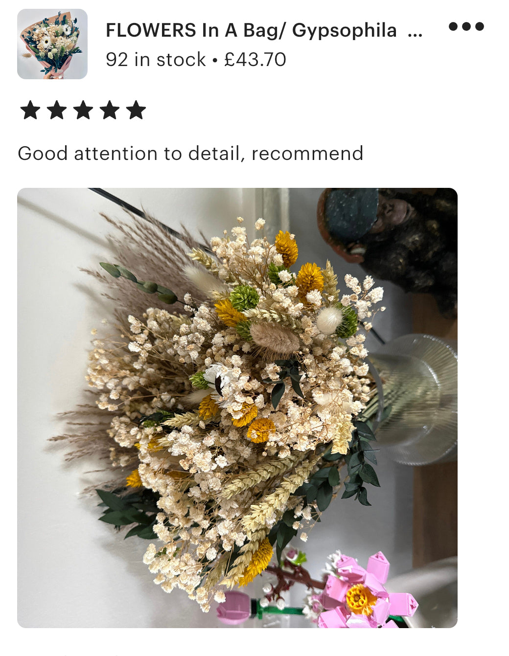 FLOWERS In A Bag/ Gypsophila Eucalyptus Bouquet / Dried Flowers/ Dried Flower Bouquet/ Gifts For Her / Dried flower arrangement
