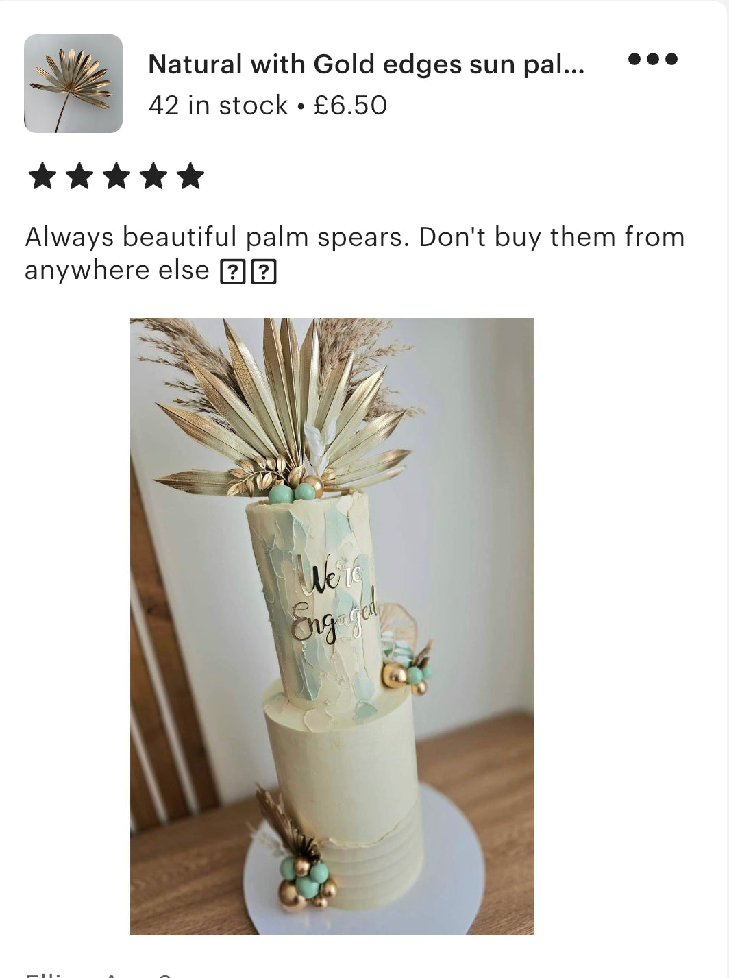 Cream and gold sun palm leaf / palm leaves/ palm spears / cake topper / palm cake topper