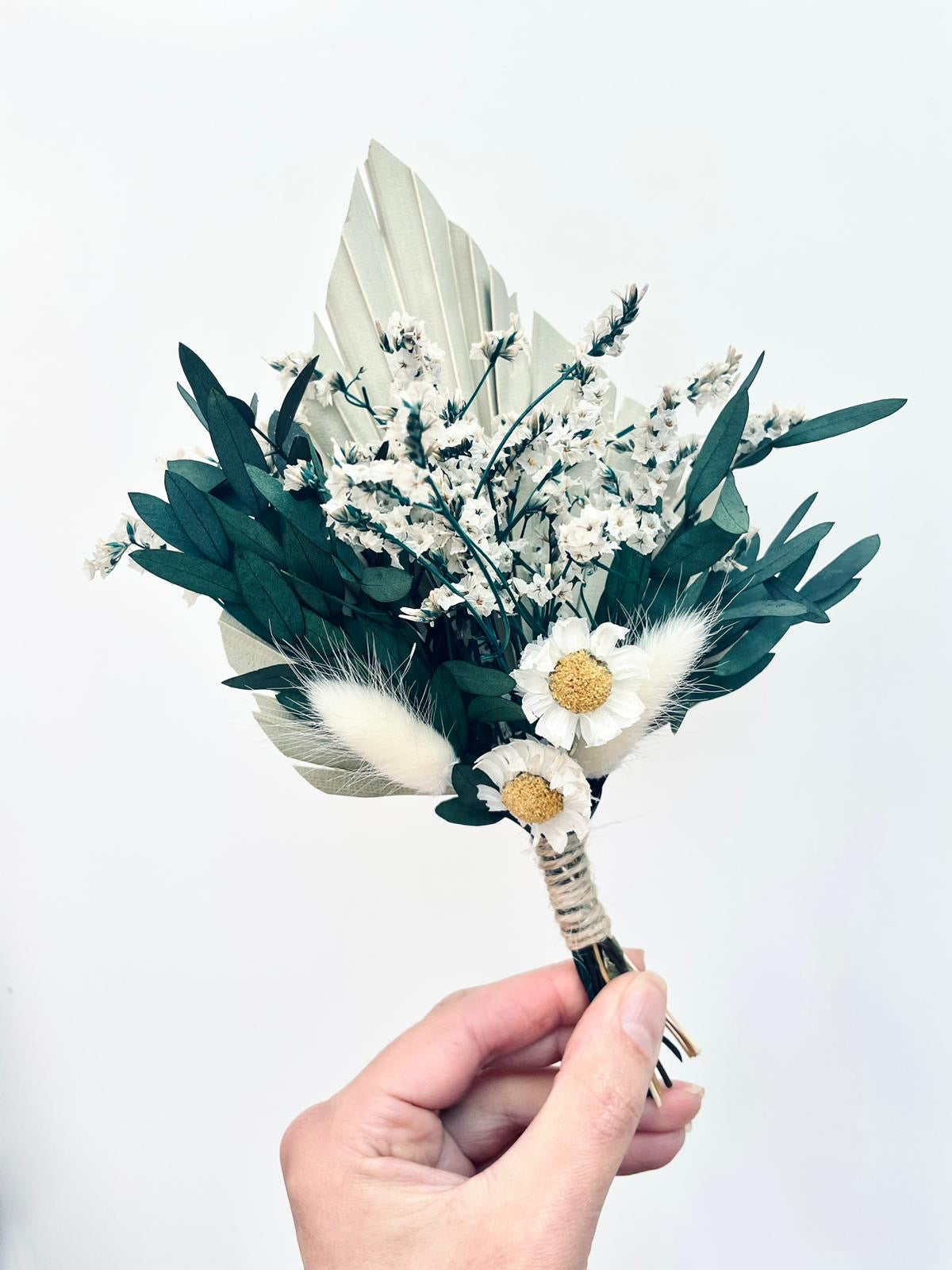 Eucalyptus Palm Spear Sage Dried Flower Cake Topper Mini Dry Flower Bouquet Cake Topper Flowers for cake decor Palm Spear Bouquet Sage