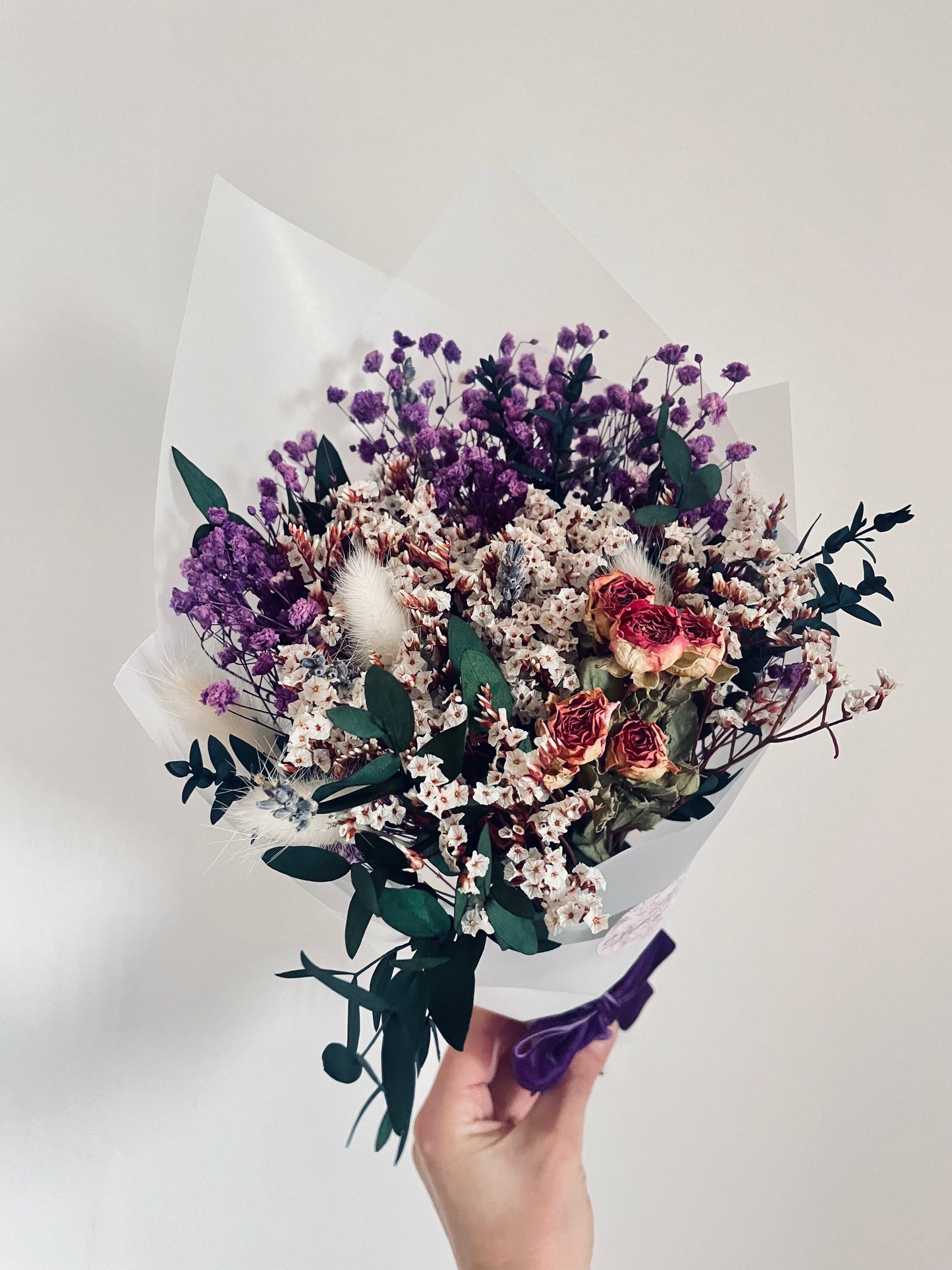 Dried Flower Gift Bouquet “PURPLE WISH” floral arrangement / home decor/ Everlasting Dried Flower Bouquet