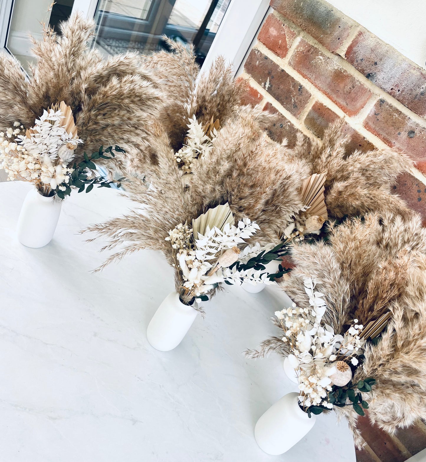 Pampas grass bouquet dried flower arrangement boho wedding table decor rustic centerpiece cafe decor gift for her neutral home decor