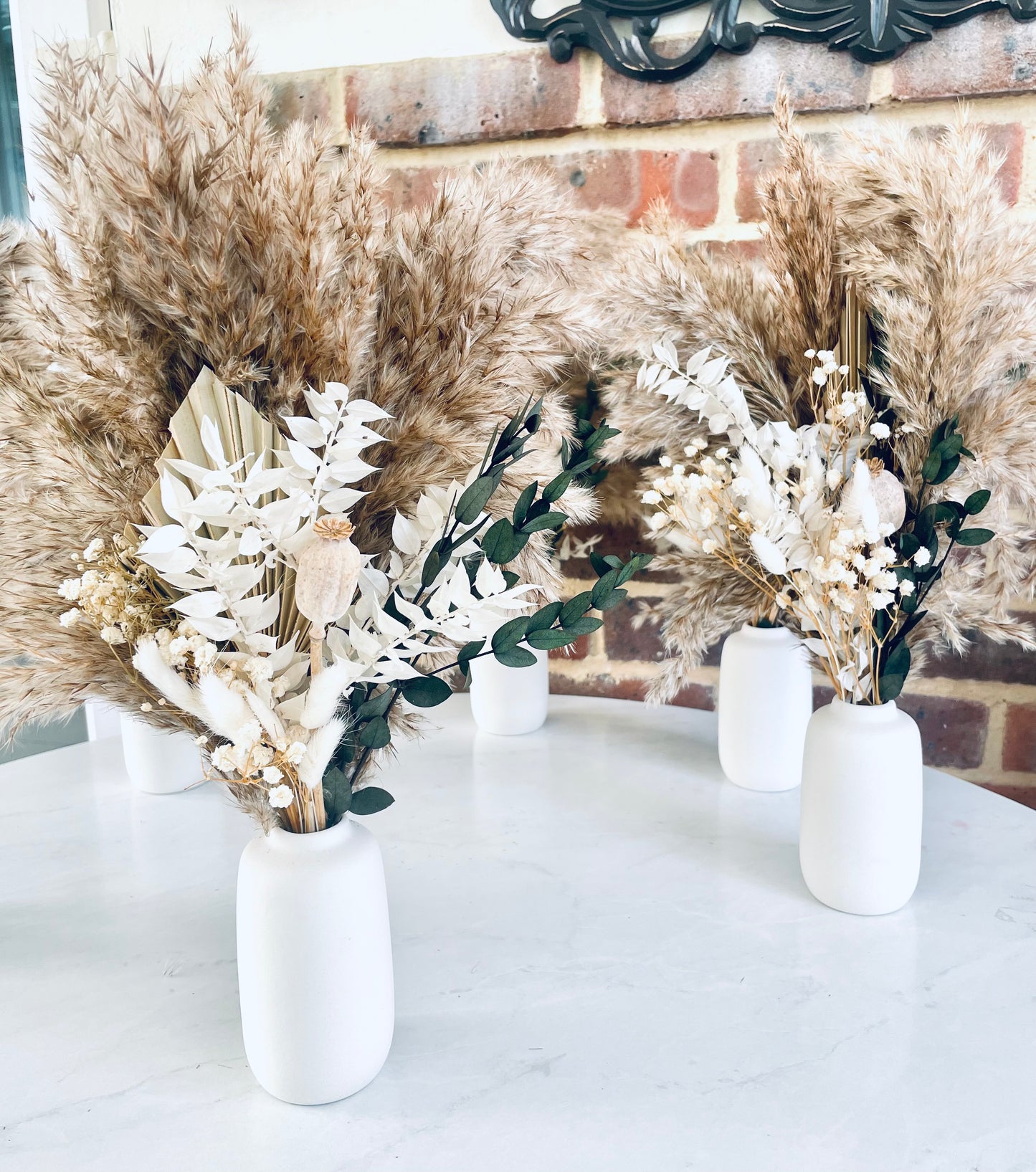 Pampas grass bouquet dried flower arrangement boho wedding table decor rustic centerpiece cafe decor gift for her neutral home decor