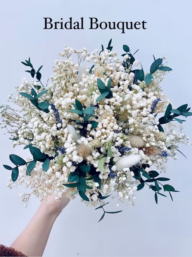 Gypsophila lavender blue Bridal Bouquet Wedding /Dried Flower Bouquet/ Gifts For Her / Dried flower arrangement/ Buttonholes