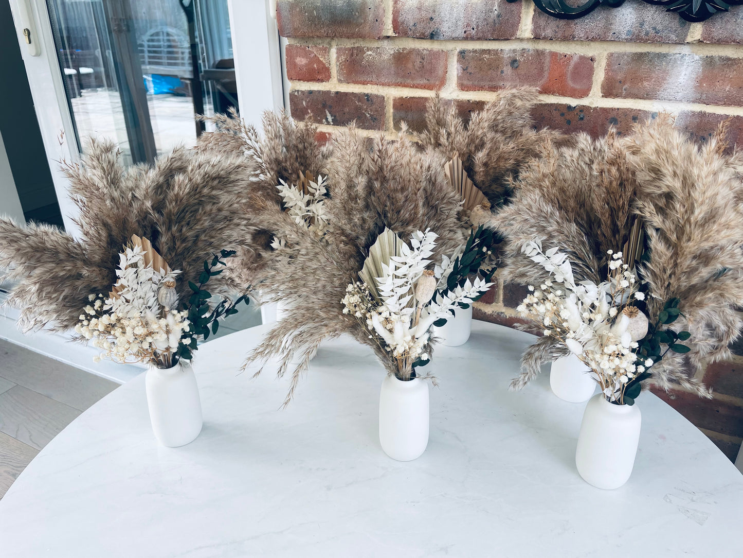 Pampas grass bouquet dried flower arrangement boho wedding table decor rustic centerpiece cafe decor gift for her neutral home decor