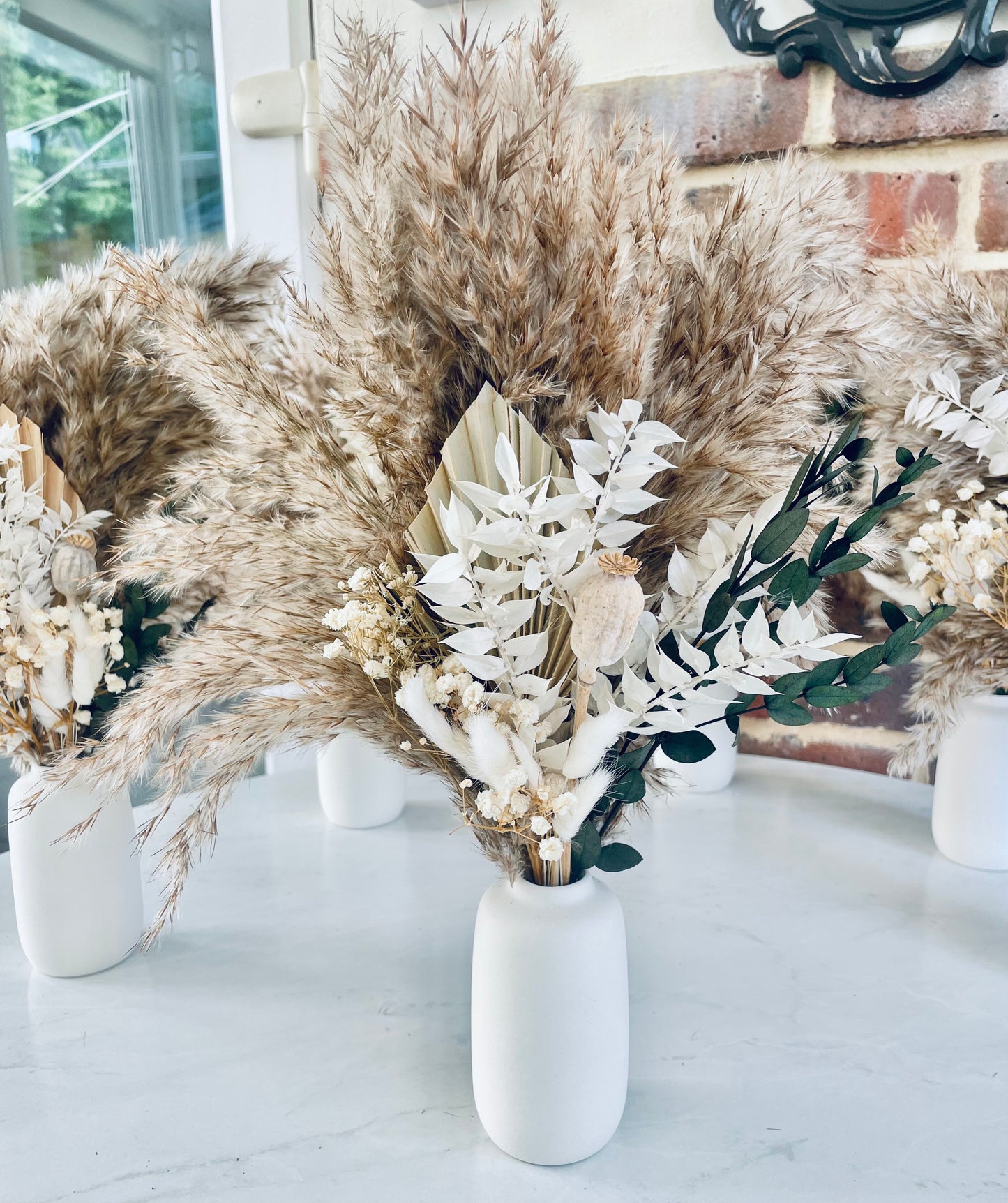 Pampas grass bouquet dried flower arrangement boho wedding table decor rustic centerpiece cafe decor gift for her neutral home decor