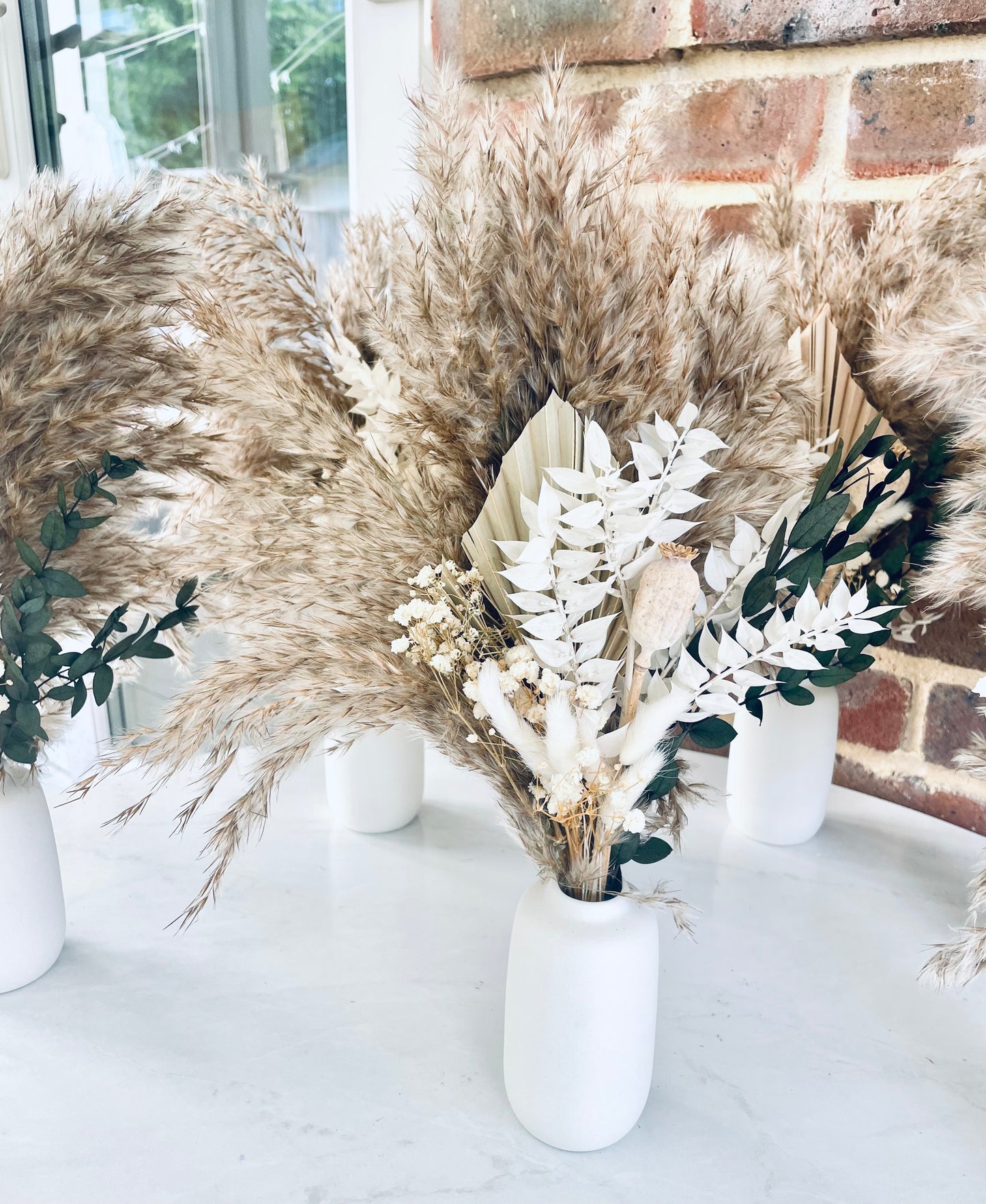 Pampas grass bouquet dried flower arrangement boho wedding table decor rustic centerpiece cafe decor gift for her neutral home decor
