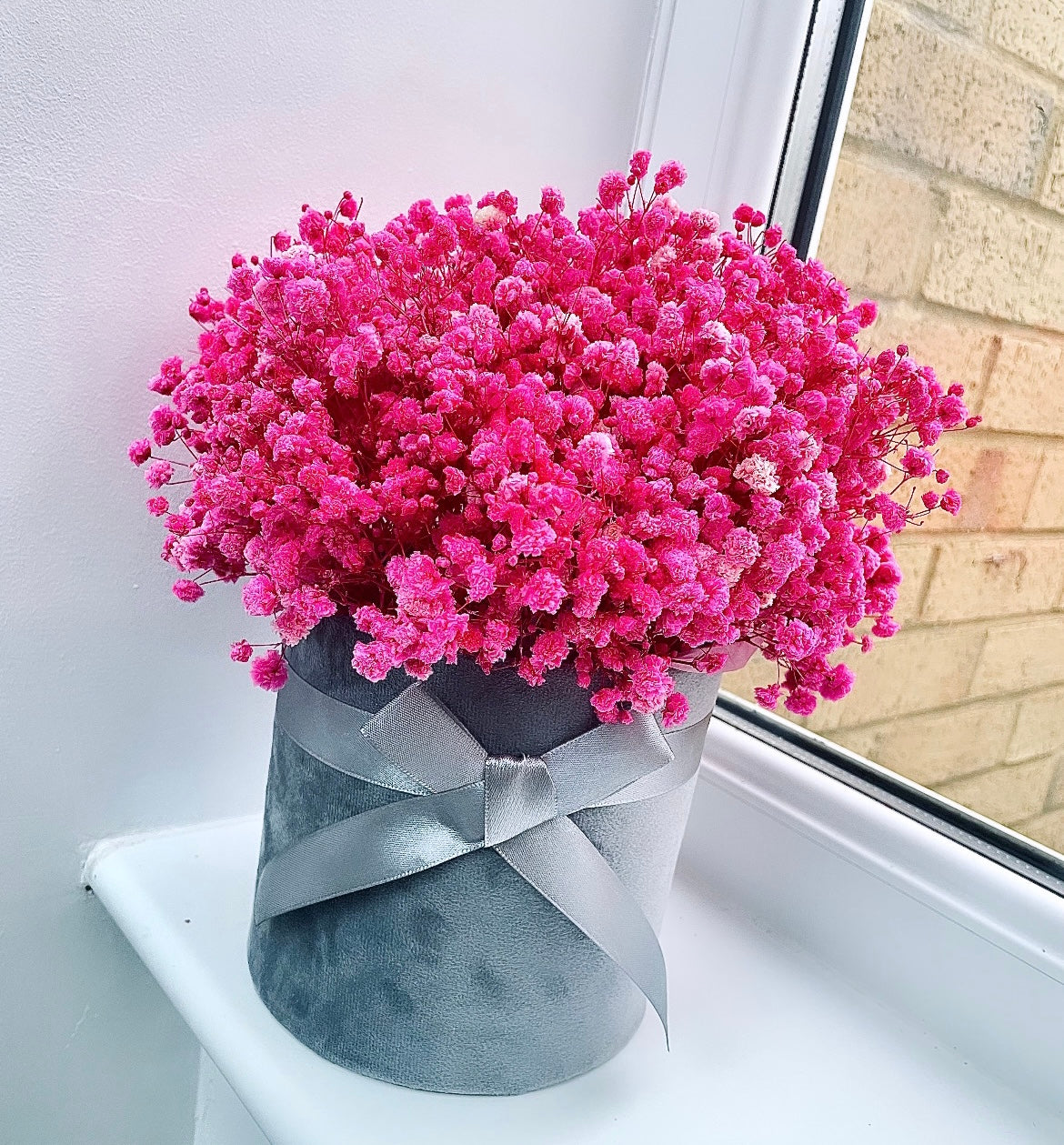 Gypsophila Box Flowers Birthday Gift for Her Pink Gift Bouquet in a box Girls Room Decor