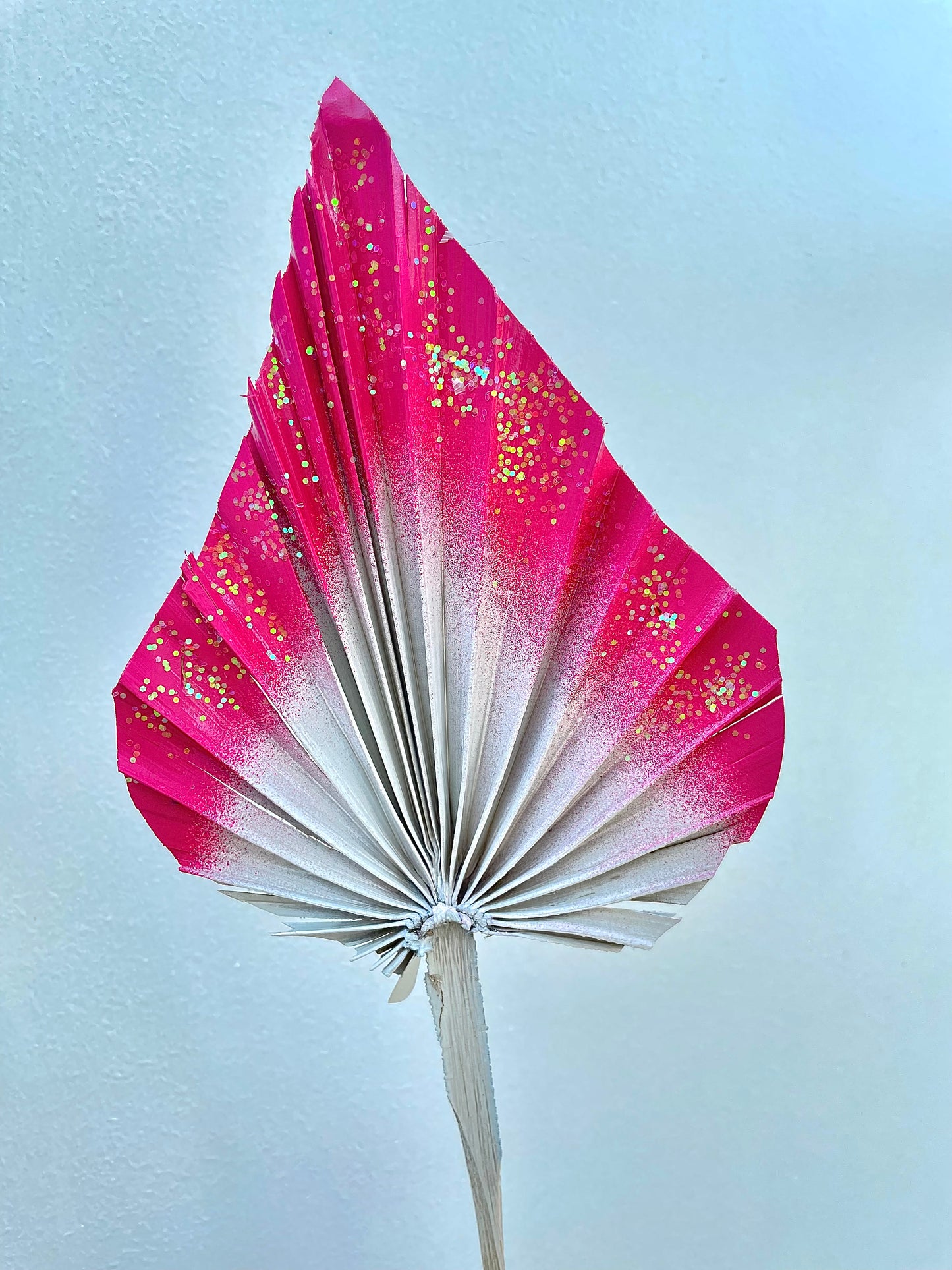 White Pink Glitter Ombre Palm Spear