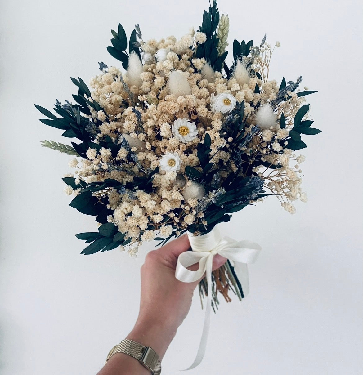 Neutral Dried Flower Bouquet | Boho Wedding Centerpiece | Preserved Floral Arrangement