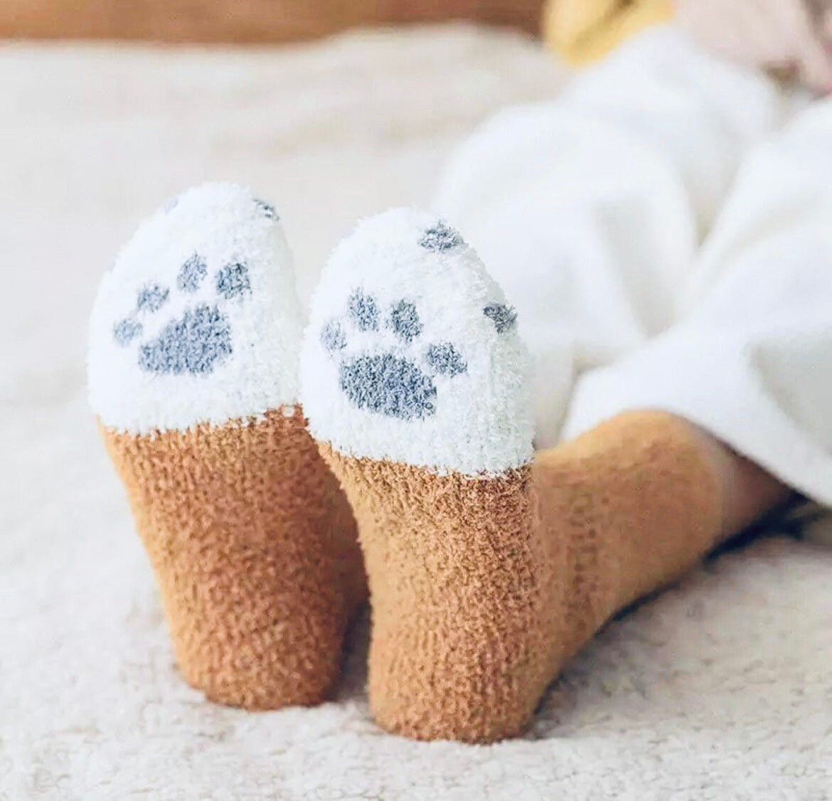 Winter cat socks / warm fleece women cat owner gift / letterbox gift / gift for her / Christmas filler gift / friend gift / secret santa