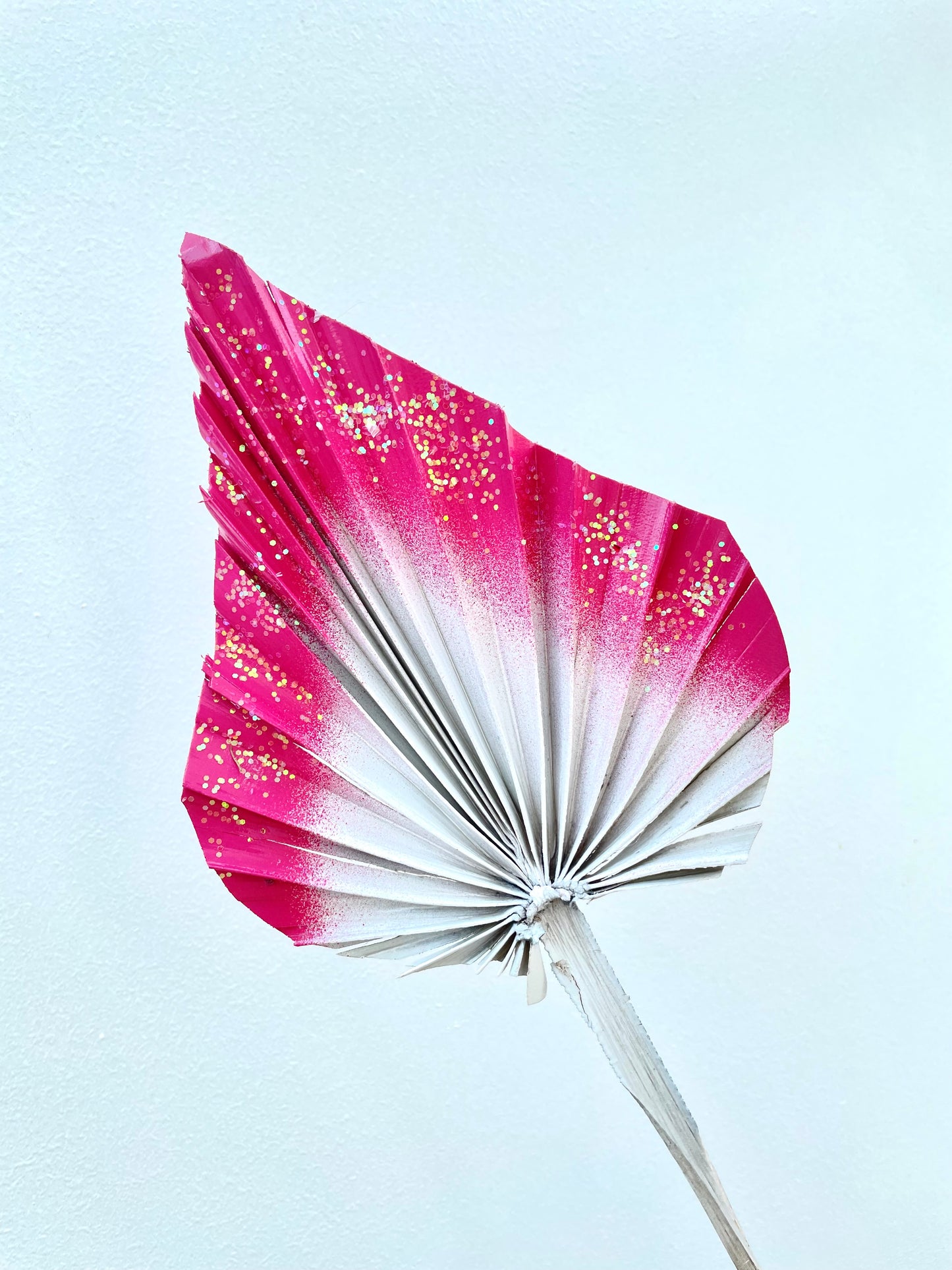 White Pink Glitter Ombre Palm Spear
