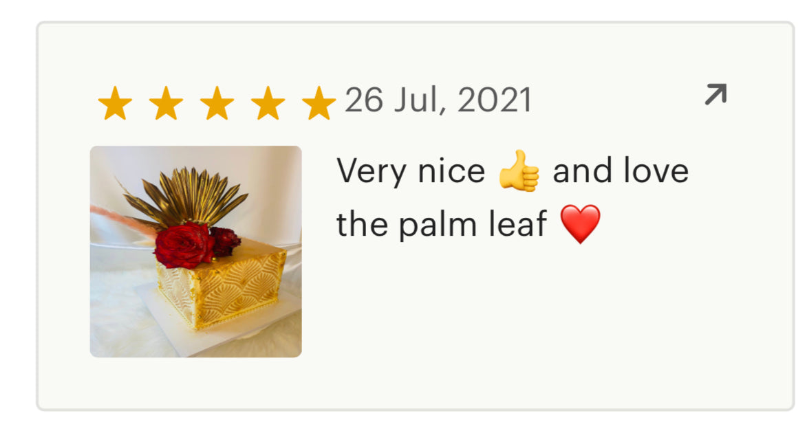 2 Gold sun palm leaf / palm leaves/ palm spears / cake topper / palm cake topper