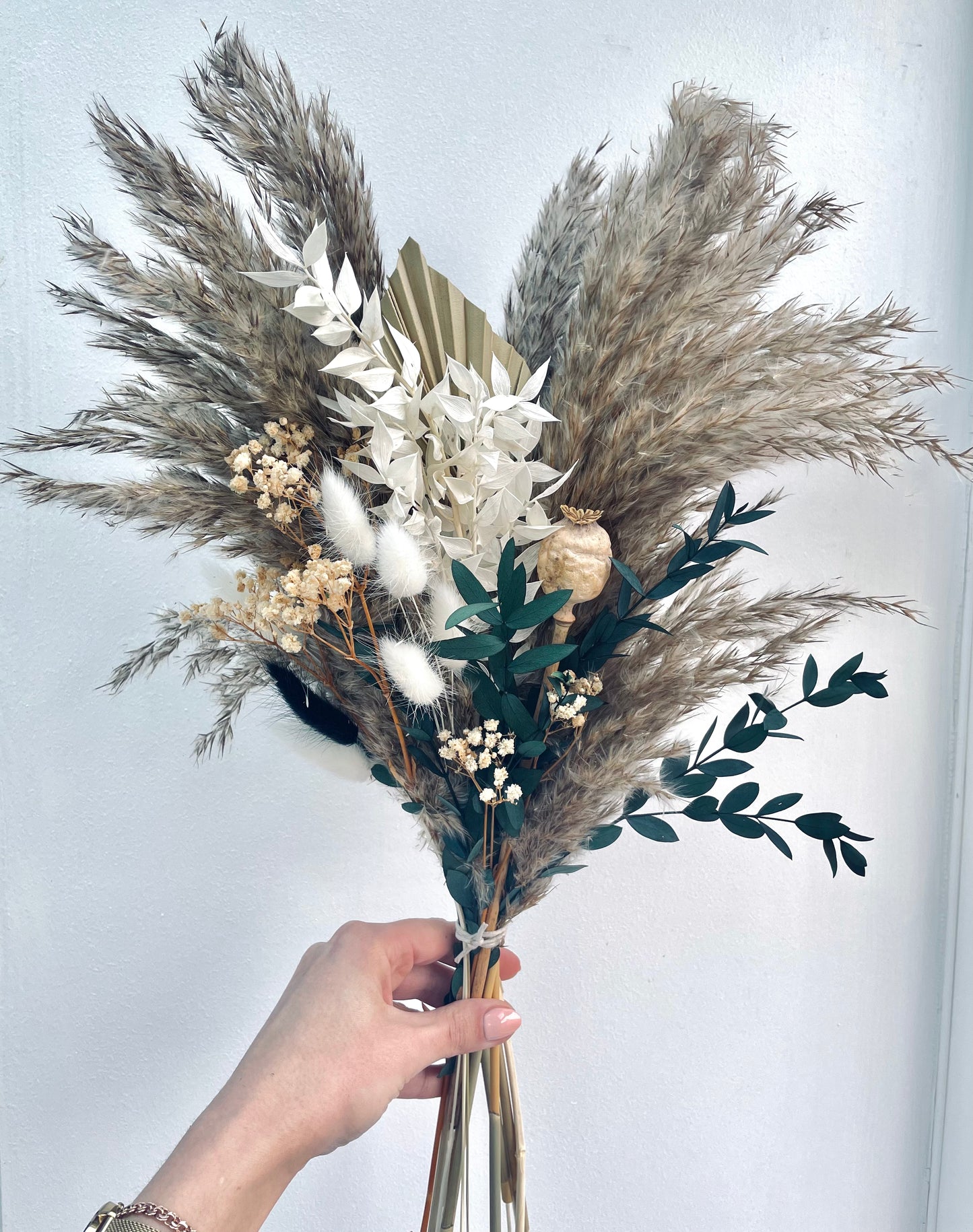 Pampas grass bouquet dried flower arrangement boho wedding table decor rustic centerpiece cafe decor gift for her neutral home decor
