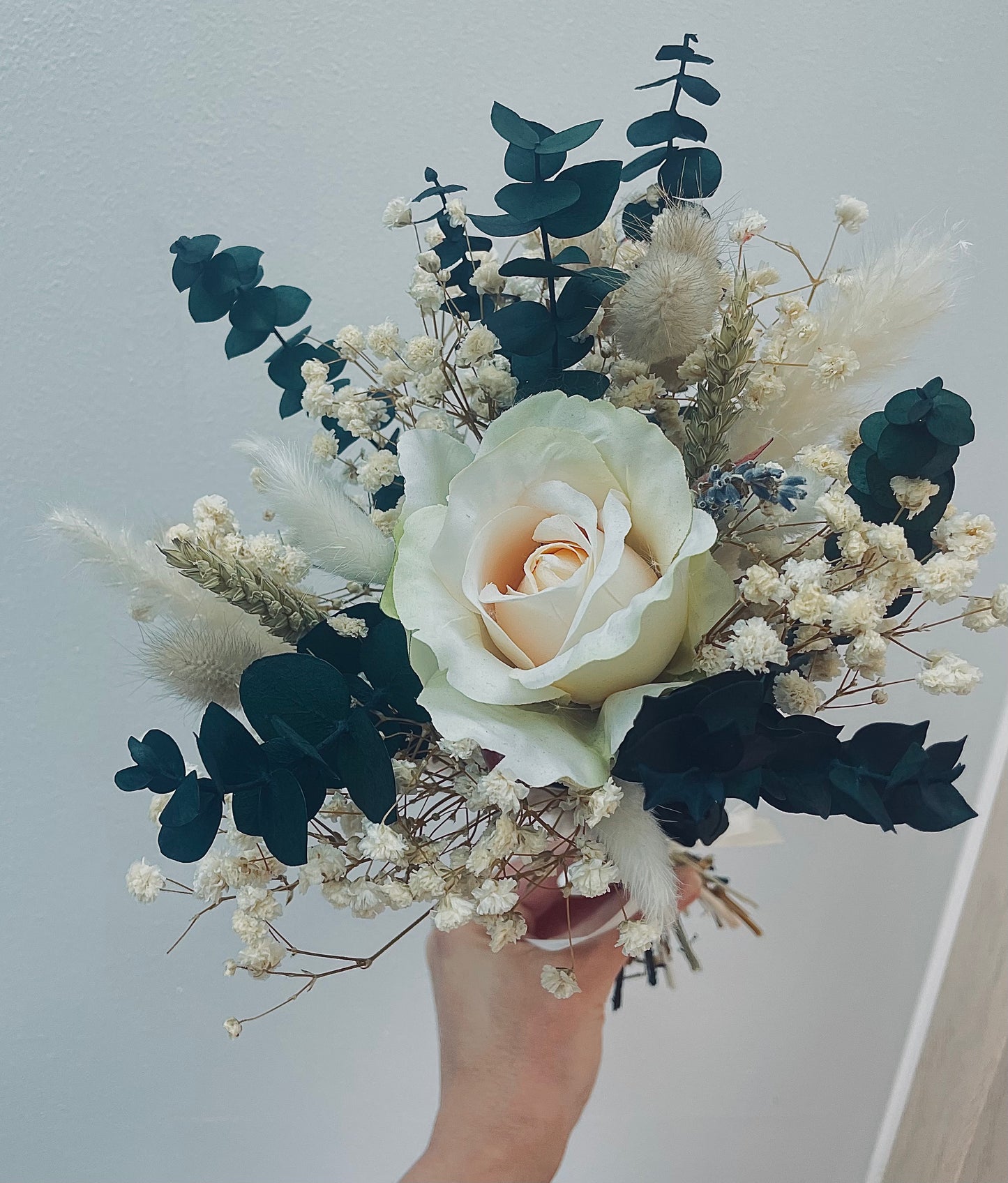Eucalyptus Gypsophila Rose Bidesmaid Bouquet