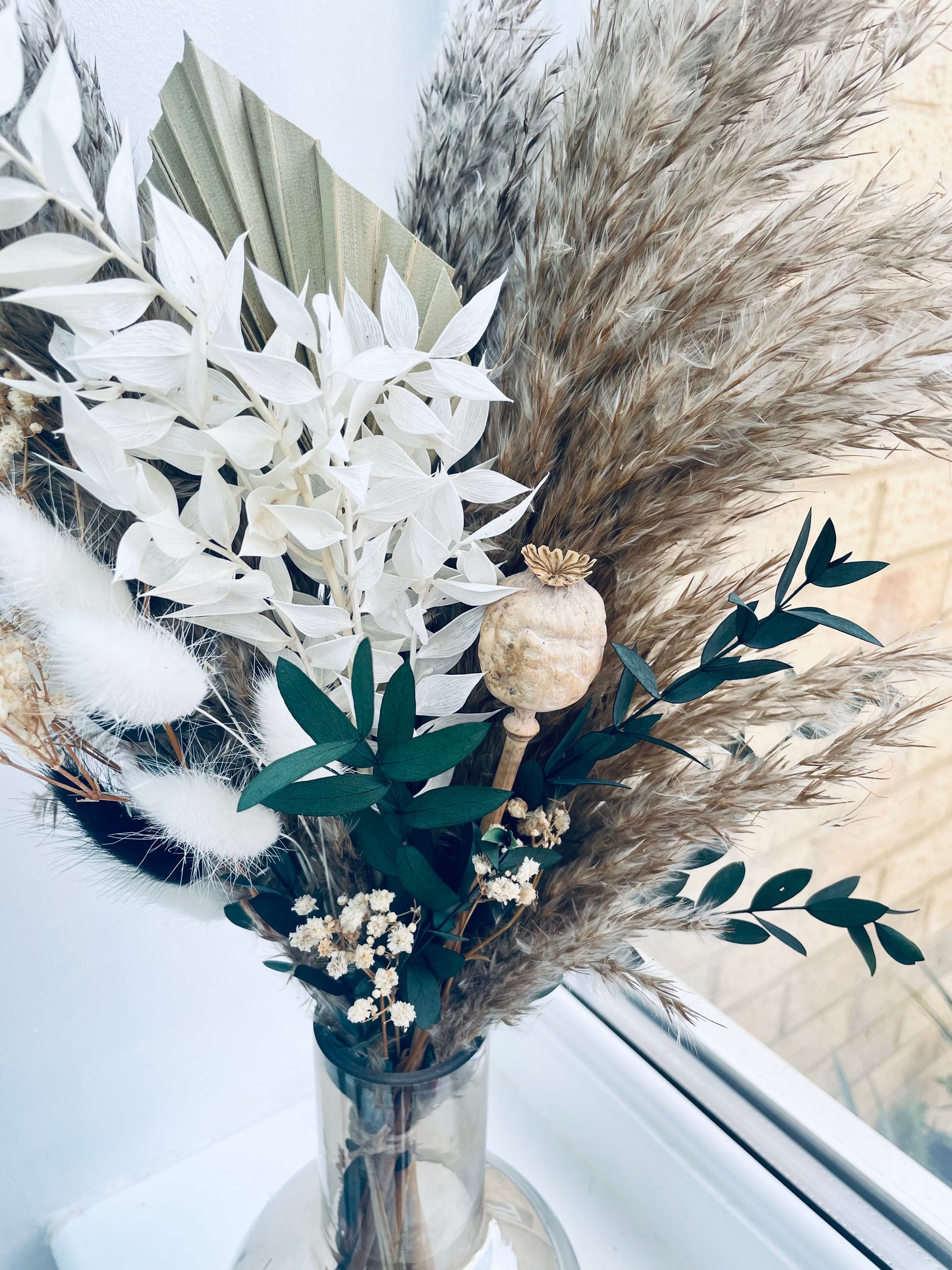 Pampas grass bouquet dried flower arrangement boho wedding table decor rustic centerpiece cafe decor gift for her neutral home decor