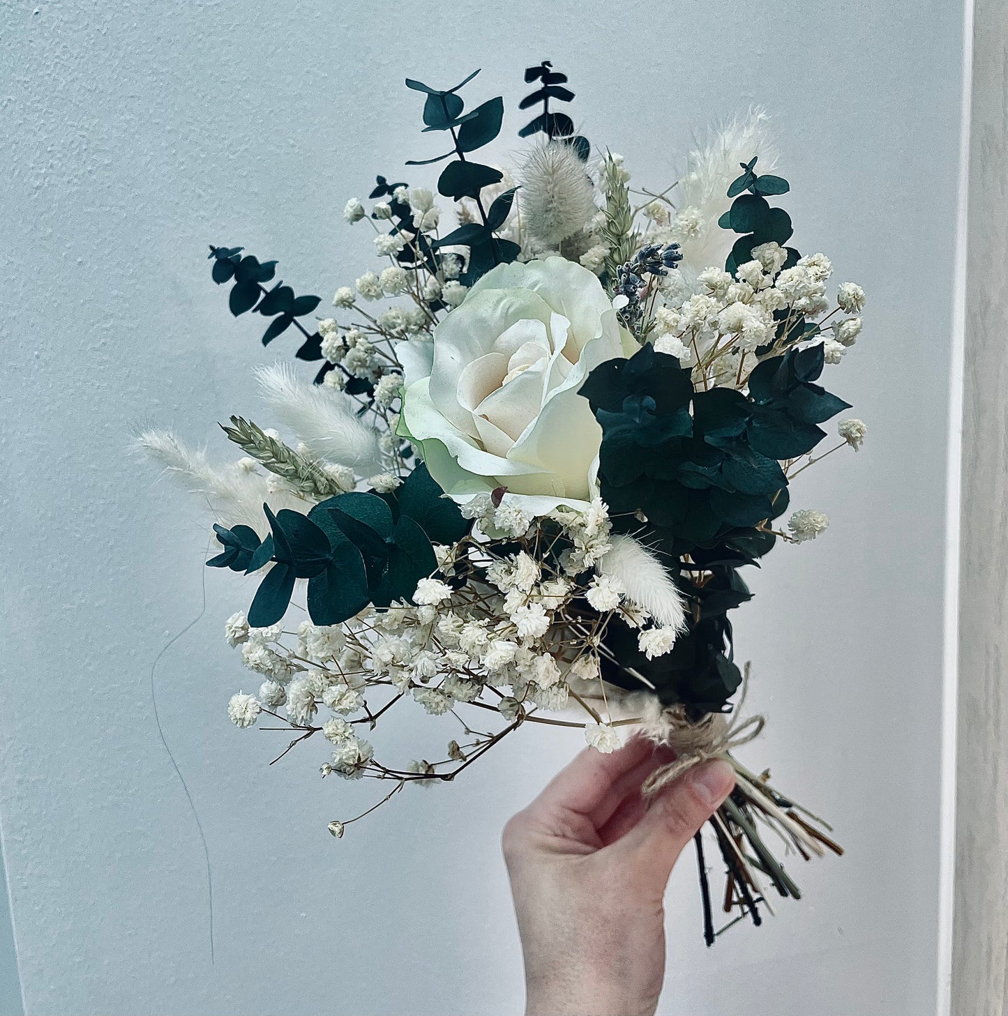 Eucalyptus Gypsophila Rose Bidesmaid Bouquet
