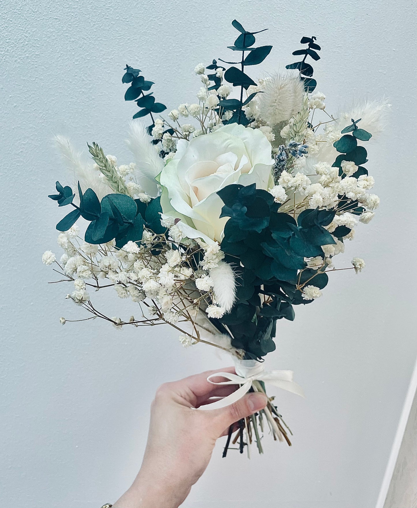 Eucalyptus Gypsophila Rose Bidesmaid Bouquet
