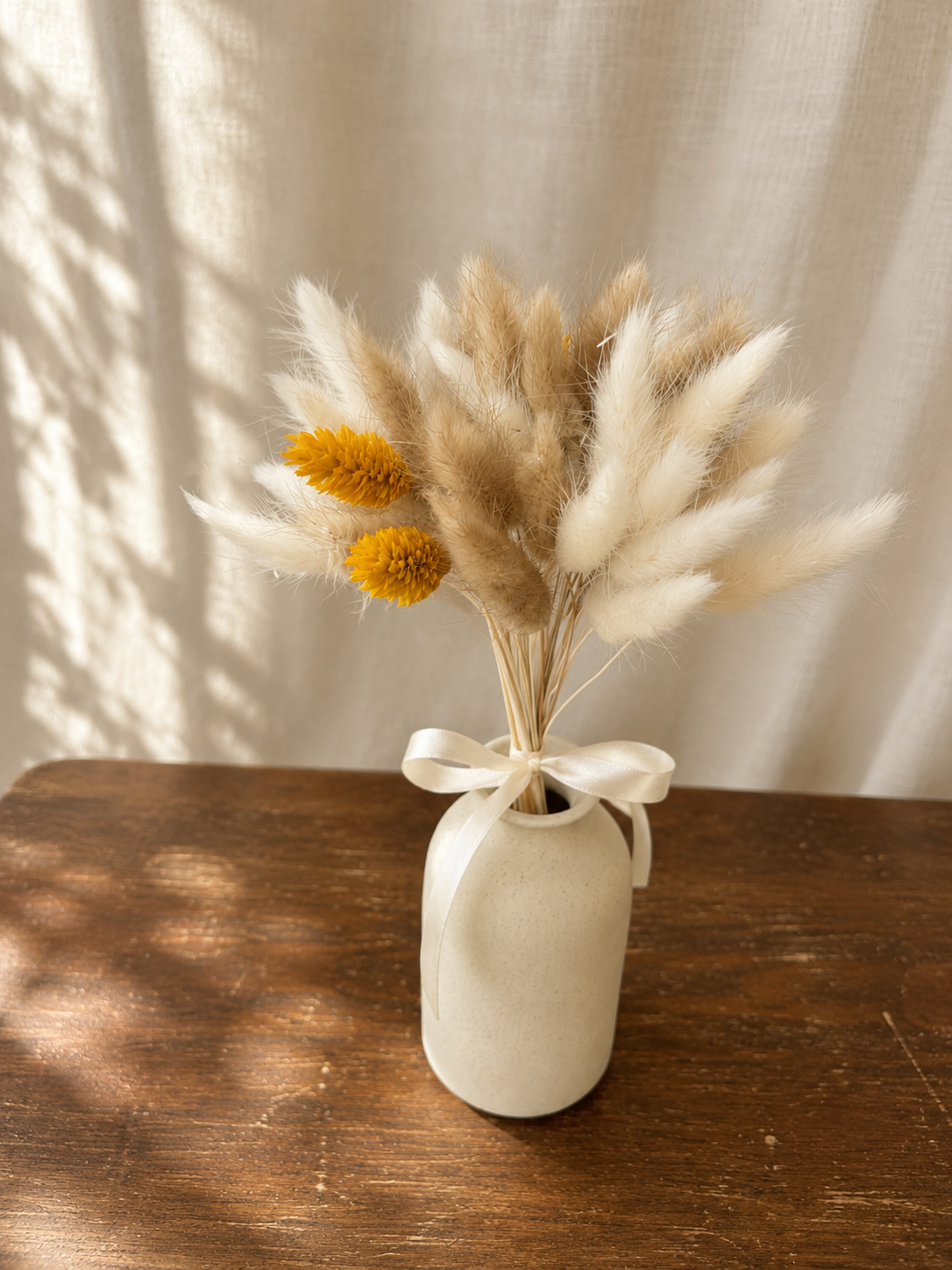 Mini Dried Flower Bouquet | Bunny Tail Grass Arrangement | Boho Home Decor | Neutral Floral Gift | Rustic Wedding Decor | Bridesmaid Gift