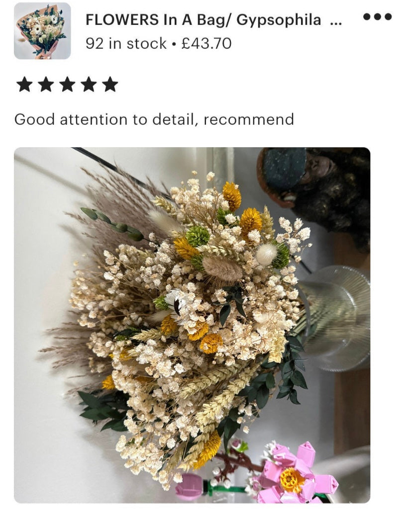 Purple Green White Gift Bouquet Dried Flowers Bouquet Gifts For Her Gift Set Dried flower arrangement Babys Breath Gypsophila Bouquet