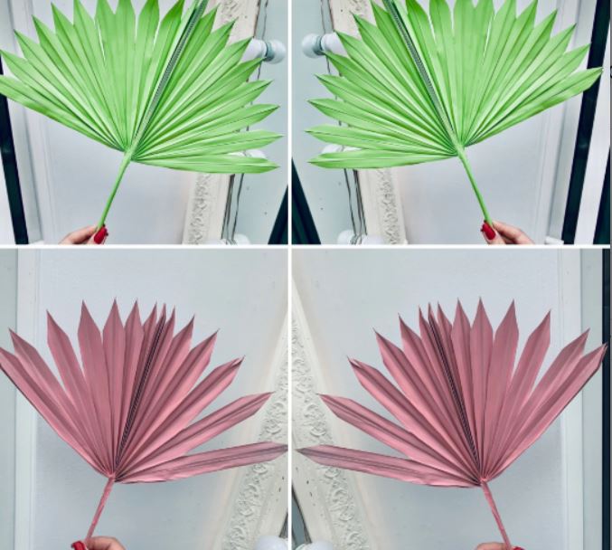 Green sun palm leaf , pink sun palm leaf, palm leaves, palm spears, cake topper, palm cake topper