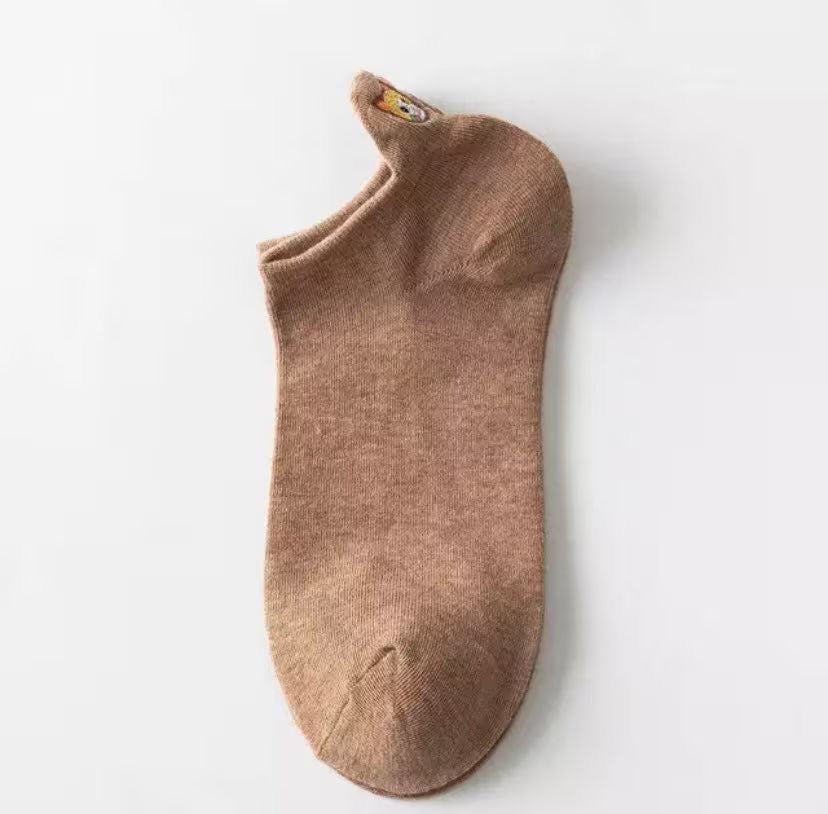 Personalized Cotton cat embroidery ankle socks/women's ankle socks/cat socks/gift for her / cat owner gift