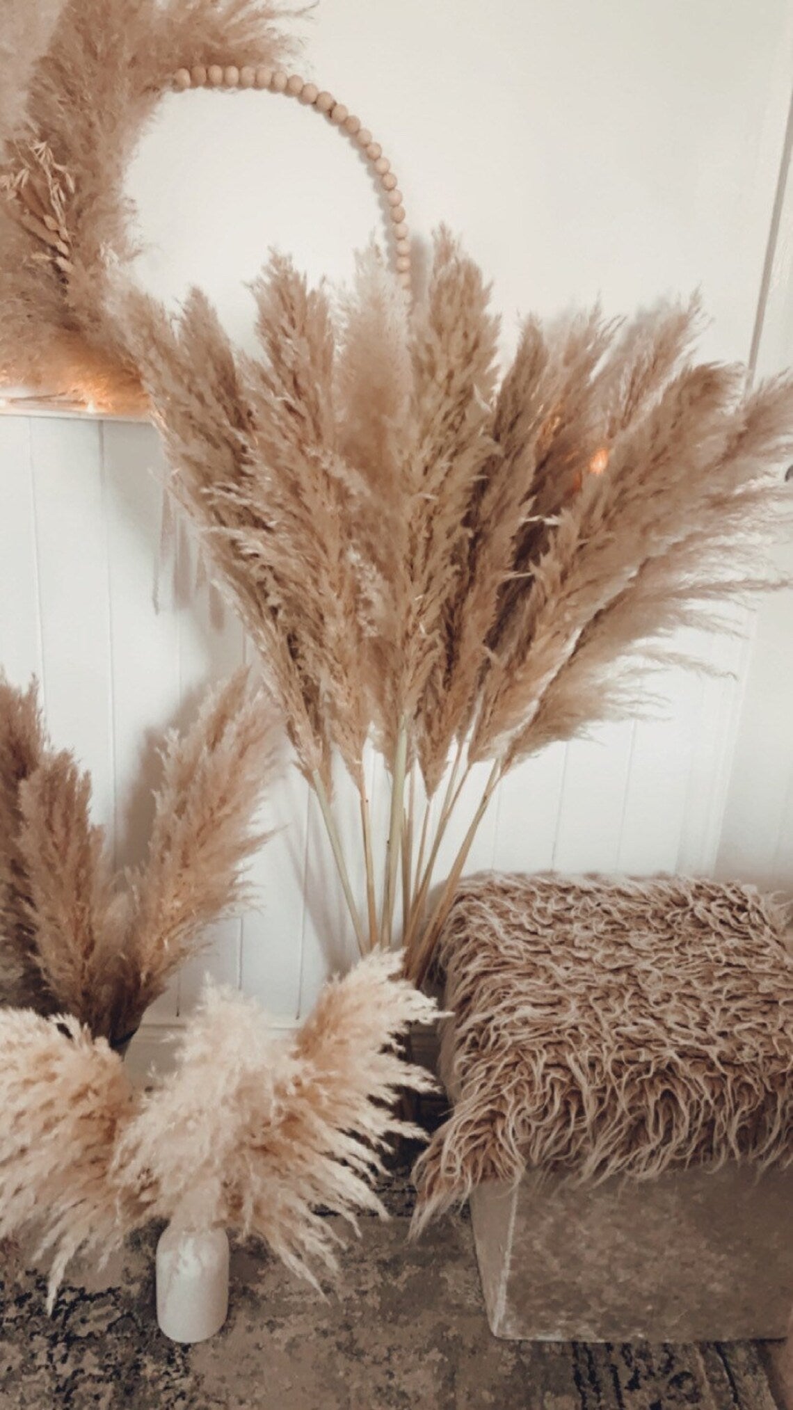 Sale extra large cream fluffy natural pampas grass 60-120cm/ pampas bouquet , gift for her, gift UK, dried flowers, pampass grass