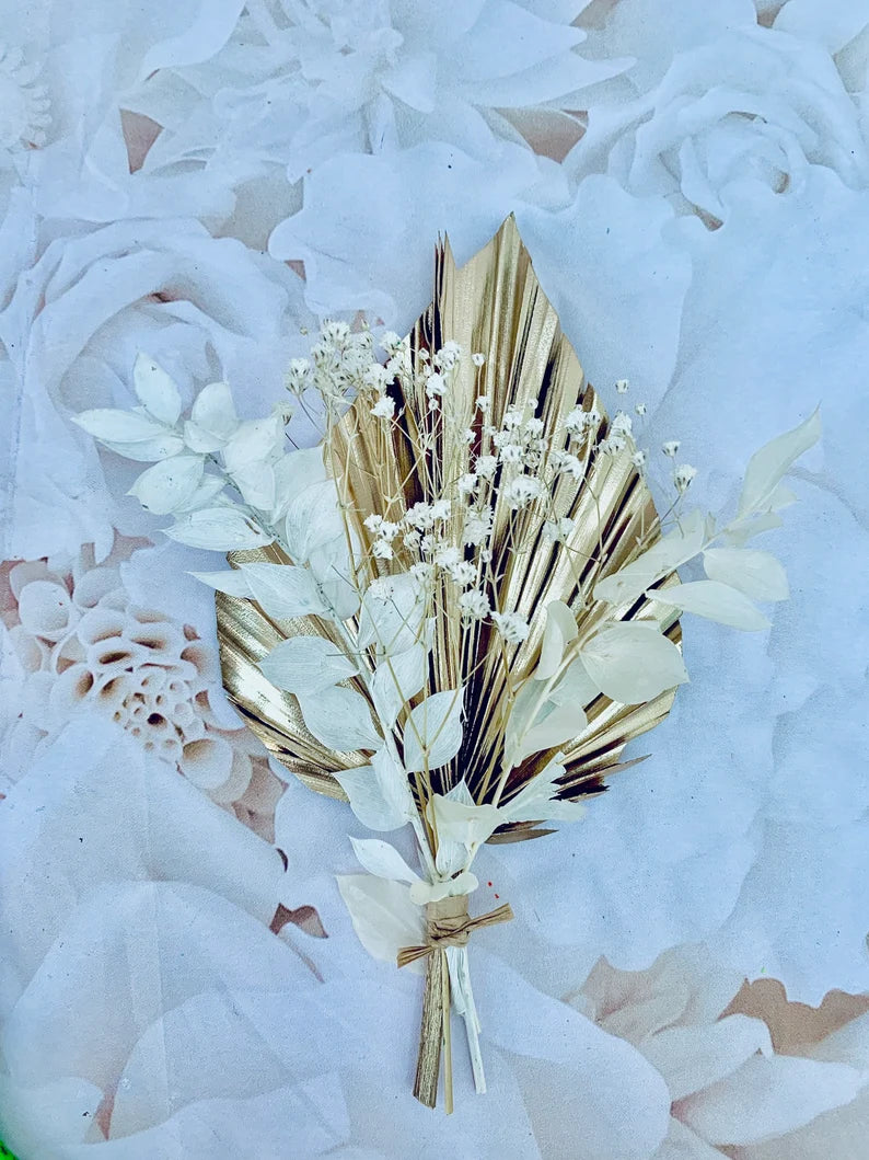 Palm Spear Cake Topper Palm Leaf Dried Flower Cake Topper Dry Flower Pampas Cake Topper Cream Gold Palm Spear Bouquet Number Cake Topper