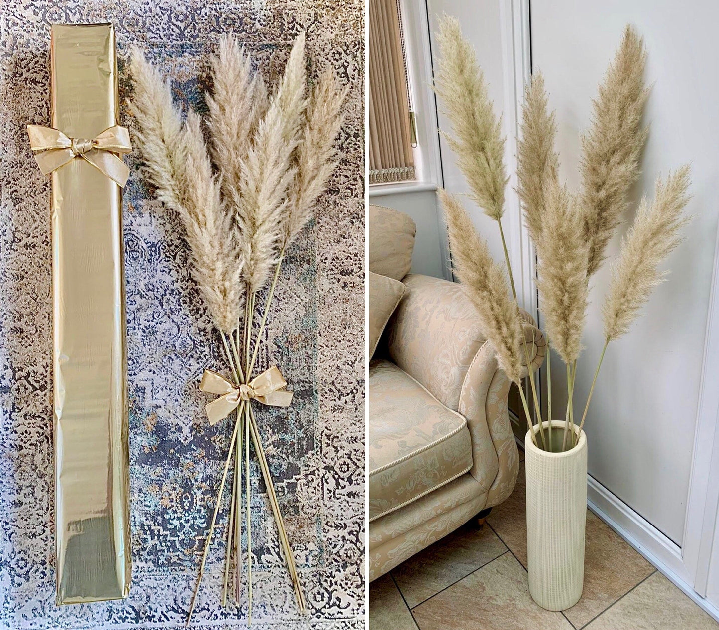 Sale pampas grass Bouquet of 5x Pampas 60cm / light cream pampas /beige pampas/ pampass grass arrangement / pampas bouquet