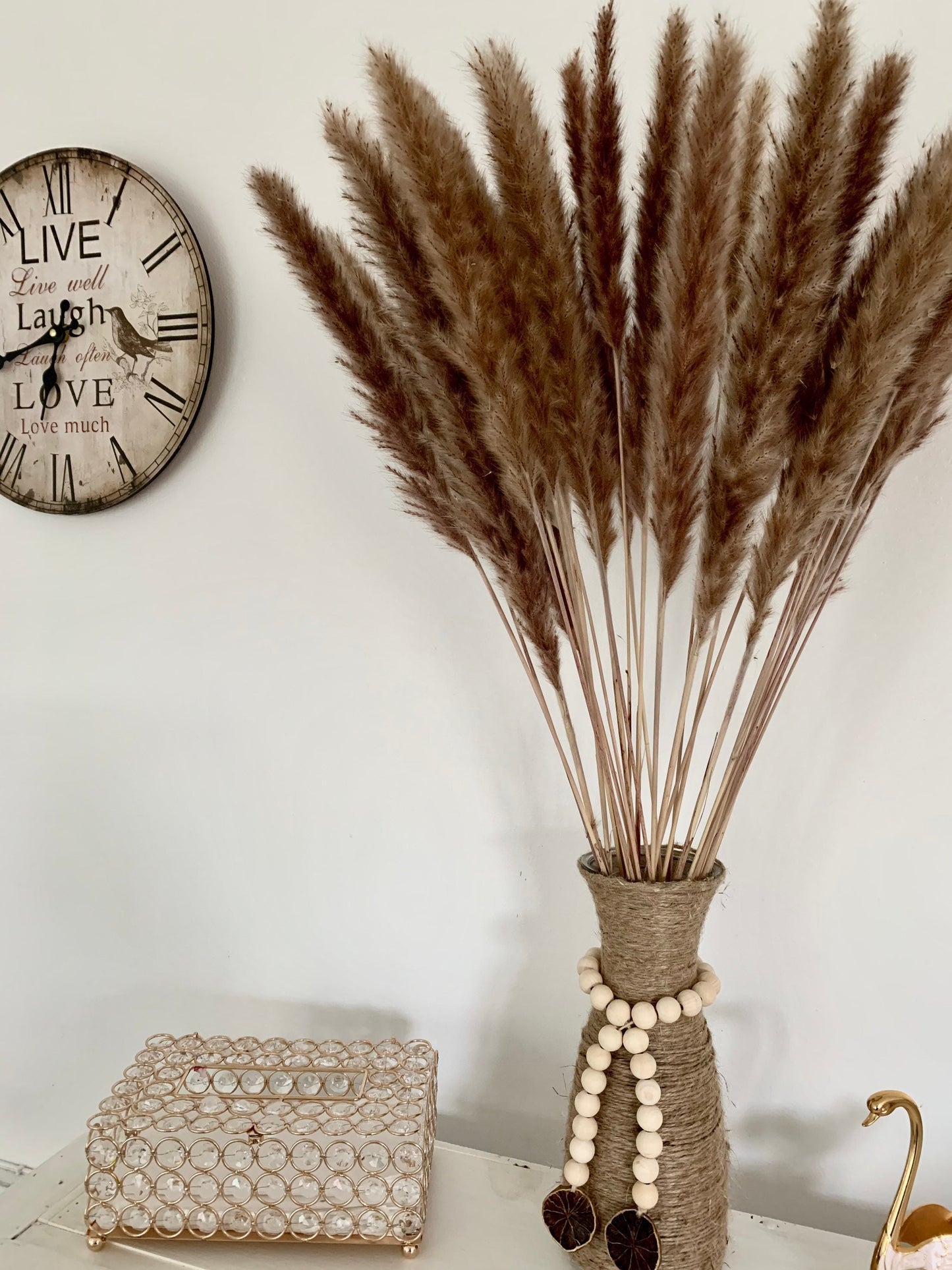 Dried pampas reed, 10 stems 60cm tall, Lovely Pampas Uk, Brown Colour, white pampas /home decor / Pampas UK