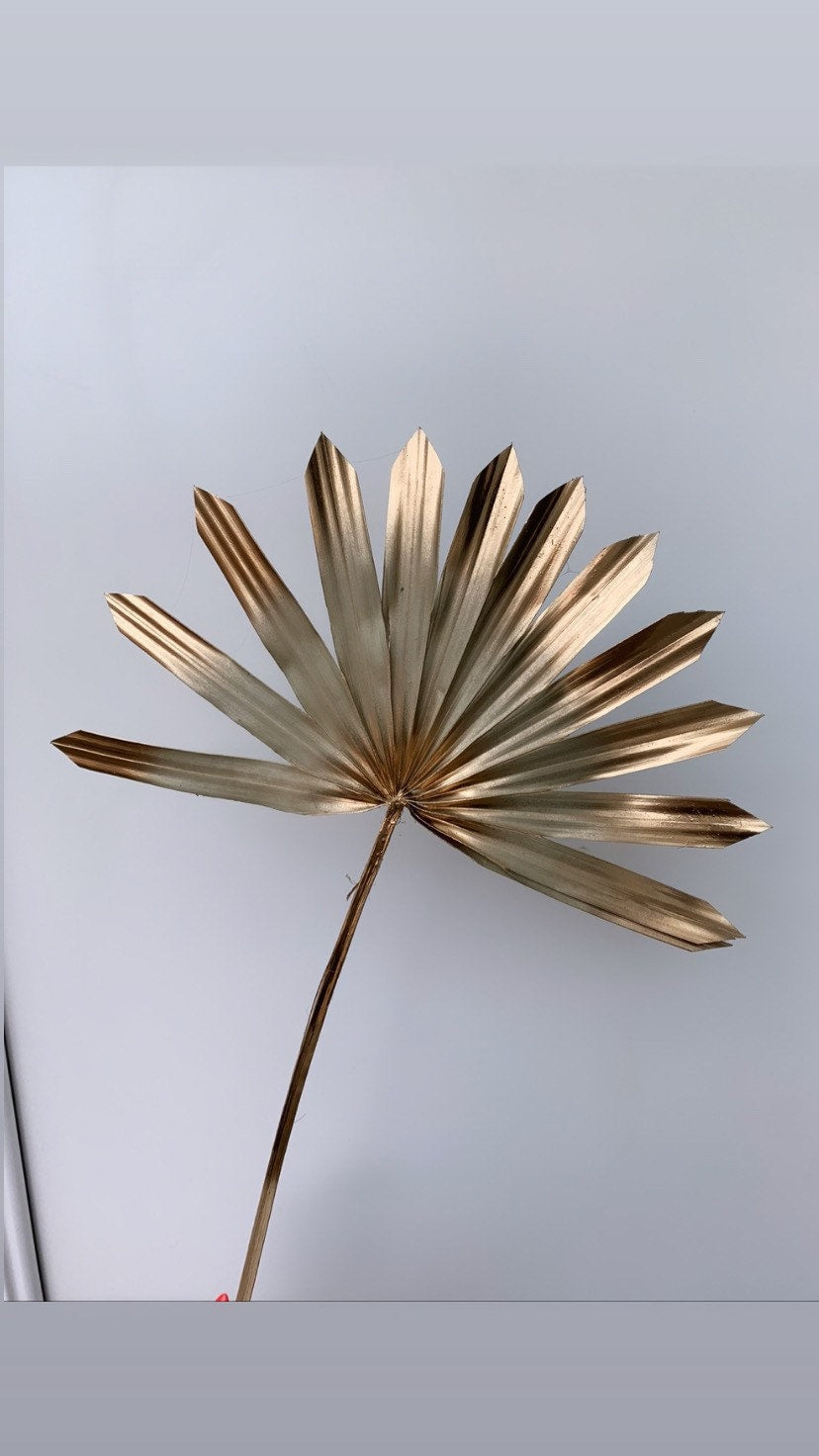 Natural with Gold edges sun palm leaf / palm leaves/ palm spears / cake topper / palm cake topper