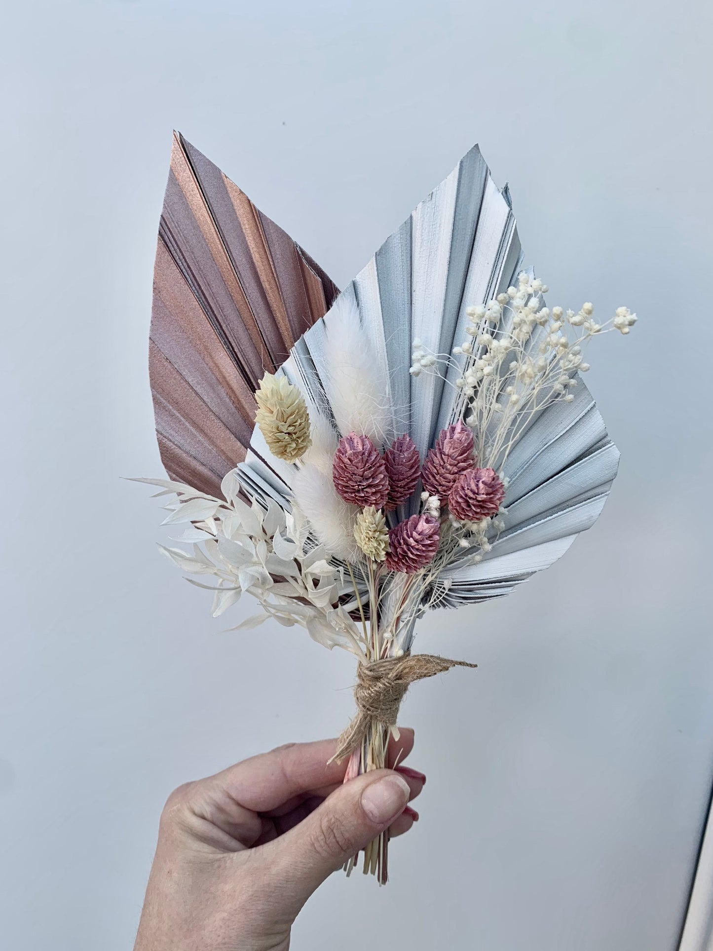 Palm Dried Flowers Bouquet Cake Topper/ Rose gold palm / white palm
