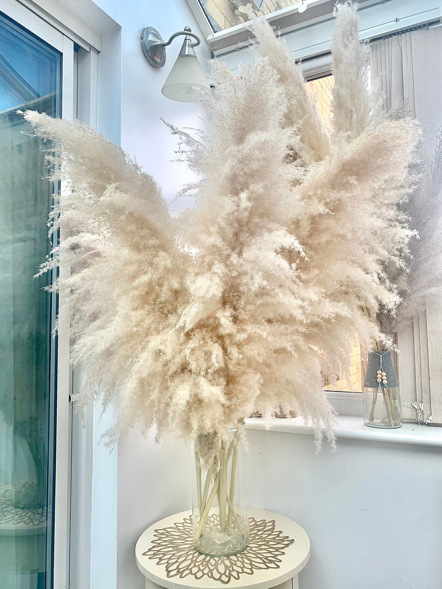 Sale extra large cream fluffy natural pampas grass 60-120, 140cm /gift for her, gift UK, dried flowers, housewarming, pampass grass