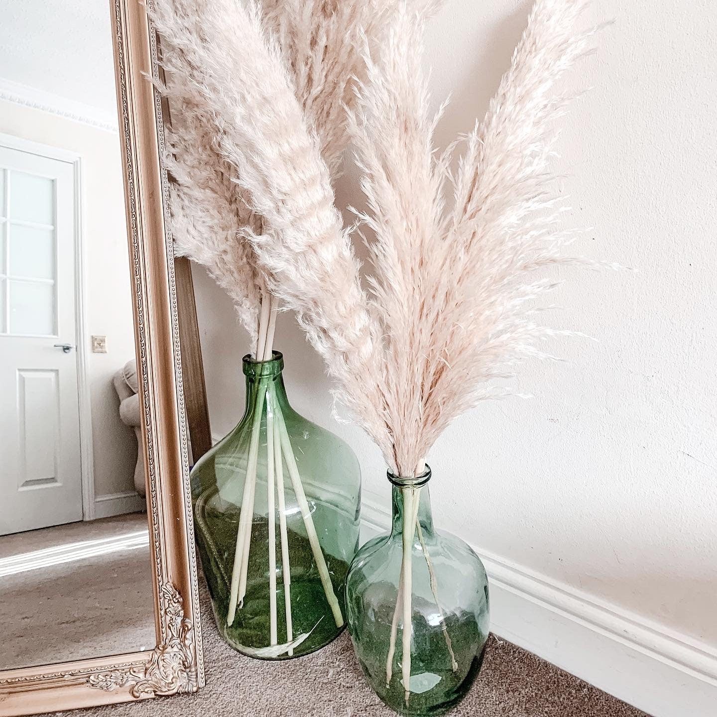 Vintage Bottle Vase - 30cm floor vase for dried flowers pampas / bottle vase UK / pampas vase