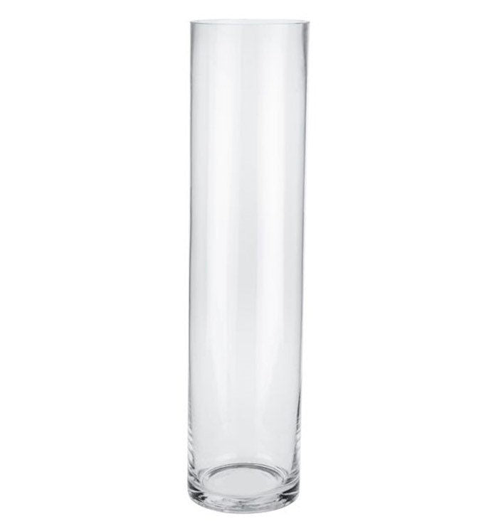 Tall Clear Cylinder Vase - 50cm floor vase for dried flowers pampas / tall vase UK