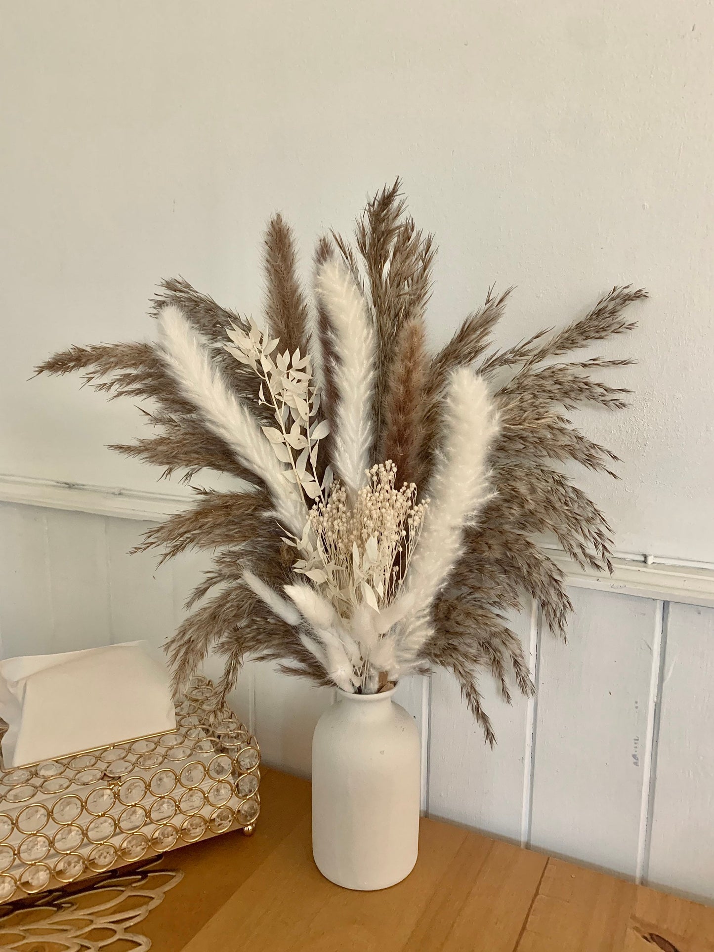 Natural Pampas Bouquet / pampass grass arrangement / dried flower arrangement/ gift for her, boho decor, wedding flowers / mixed pampas grass