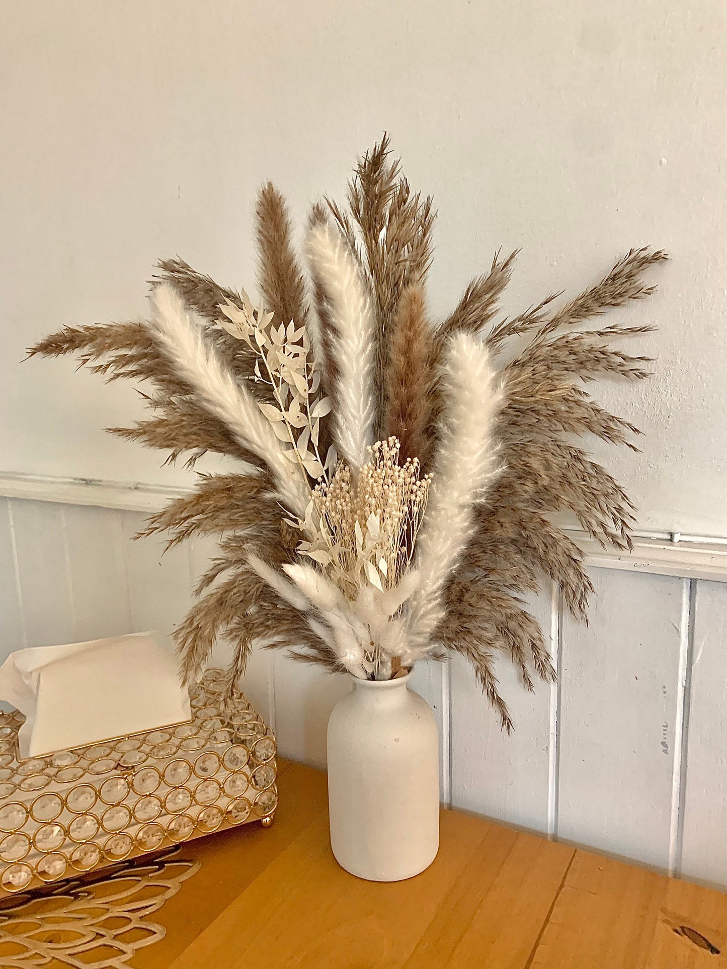 Natural Pampas Bouquet / pampass grass arrangement / dried flower arrangement/ gift for her, boho decor, wedding flowers / mixed pampas grass
