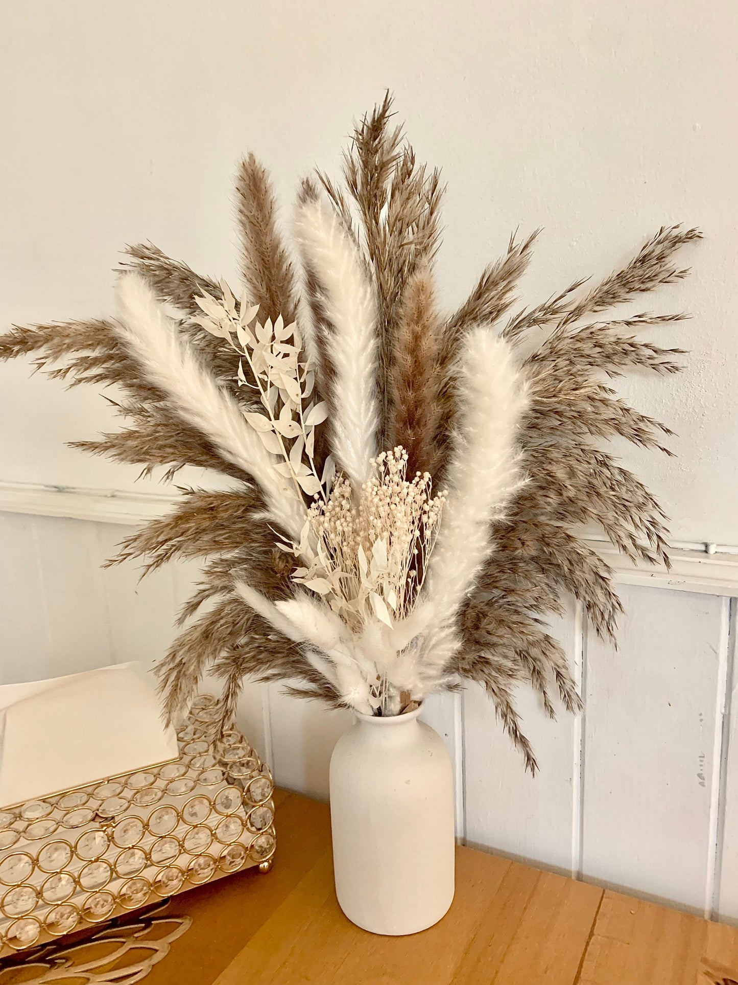 Natural Pampas Bouquet / pampass grass arrangement / dried flower arrangement/ gift for her, boho decor, wedding flowers / mixed pampas grass