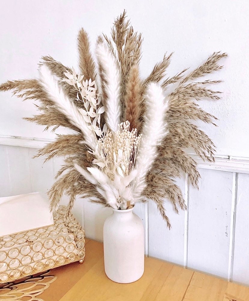 Natural Pampas Bouquet / pampass grass arrangement / dried flower arrangement/ gift for her, boho decor, wedding flowers / mixed pampas grass