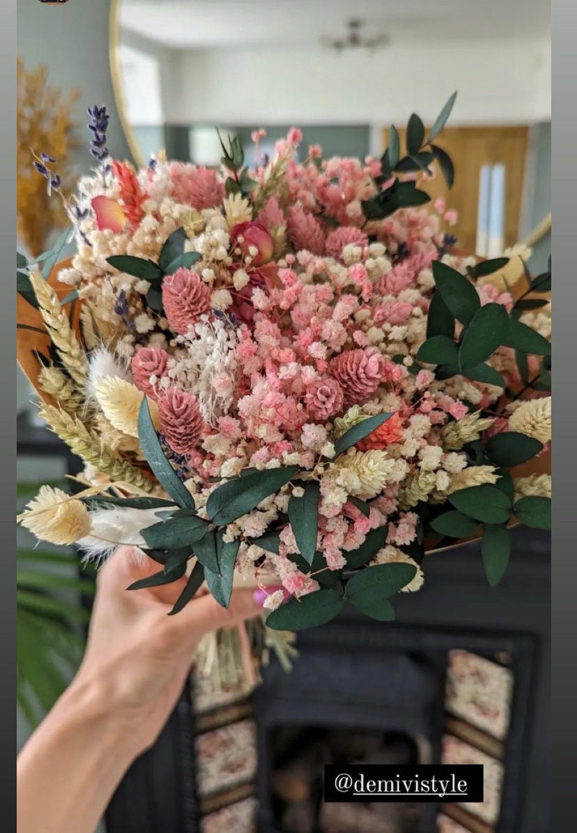 Pink Scented GLORY Bouquet/ Dried Flower Bouquet/ Gifts For Her / Bridal Bouquet/ Dried flower arrangement/ Wedding bouquet
