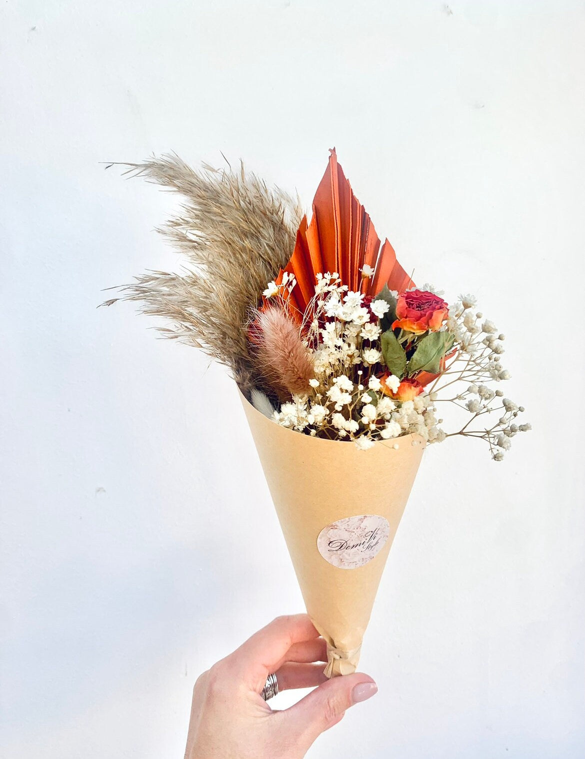 Dried Flower Arrangement Bouquet /Gift for Her / Everlasting Dried Flower Bouquet/Small dried flower bouquet with vase