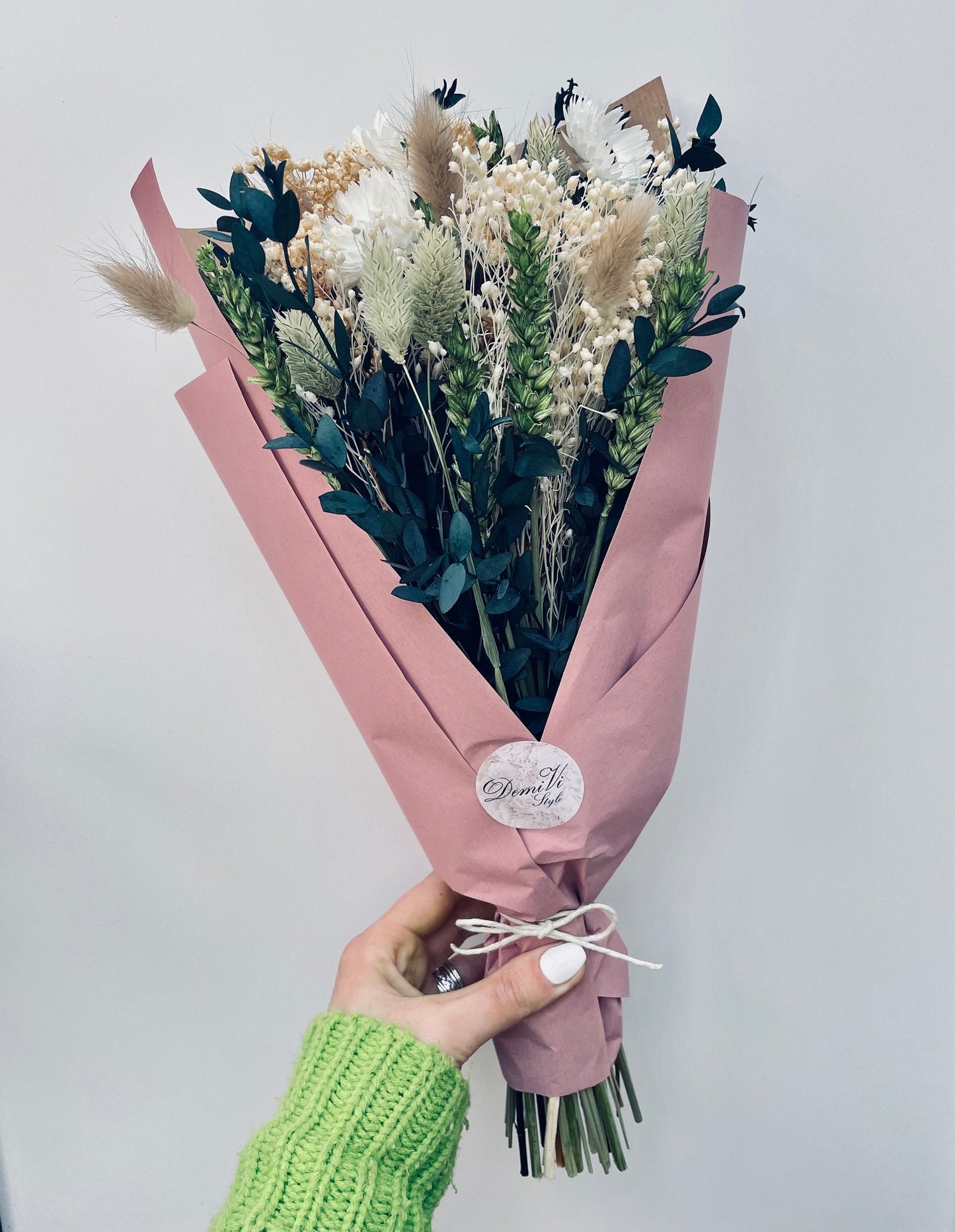 FLOWERS In A Bag/ Gypsophila Eucalyptus Bouquet / Dried Flowers/ Dried Flower Bouquet/ Gifts For Her / Dried flower arrangement