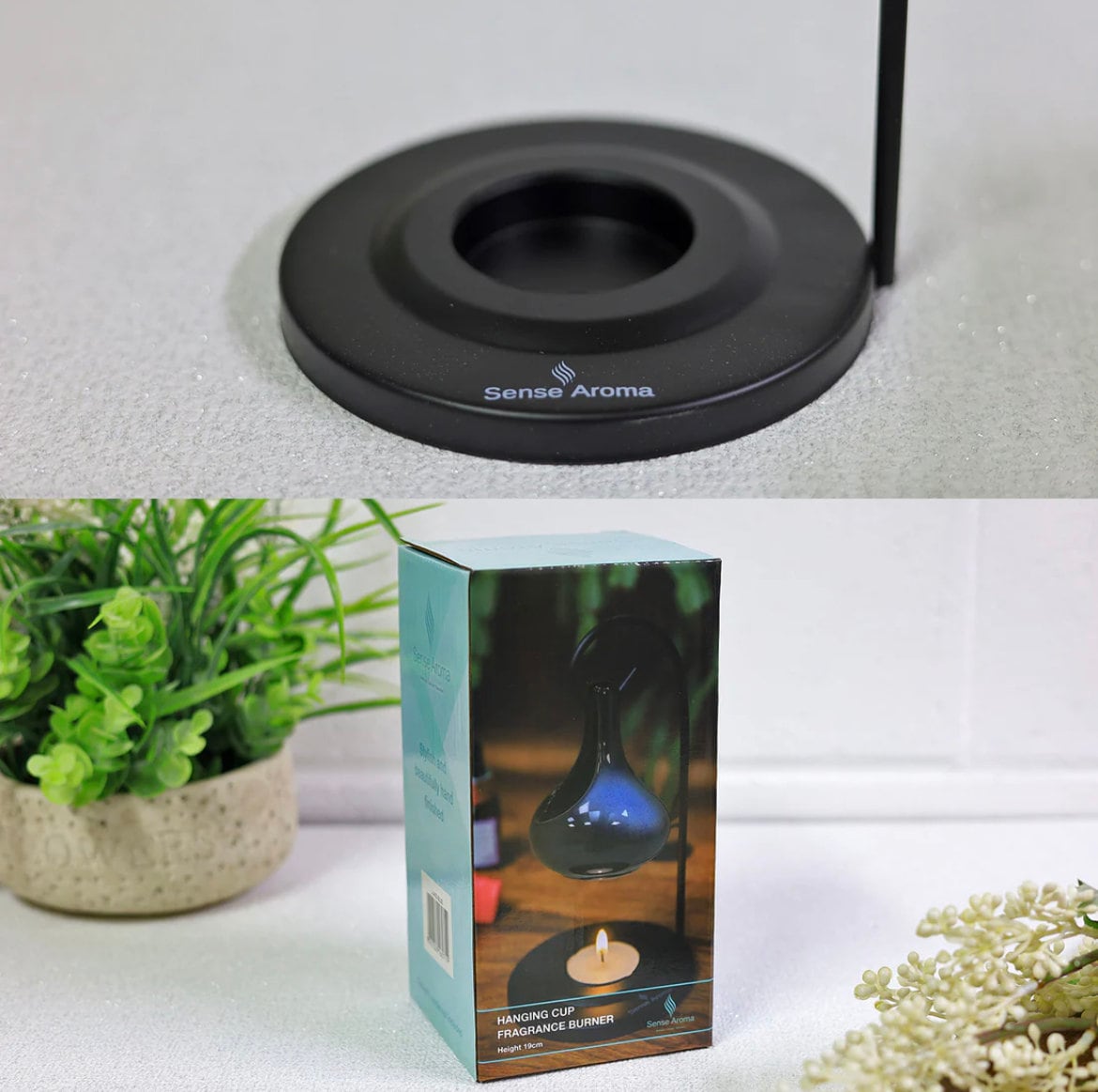 Tear Drop Blue Tea Light Holder/ Tear Drop wax melt burner