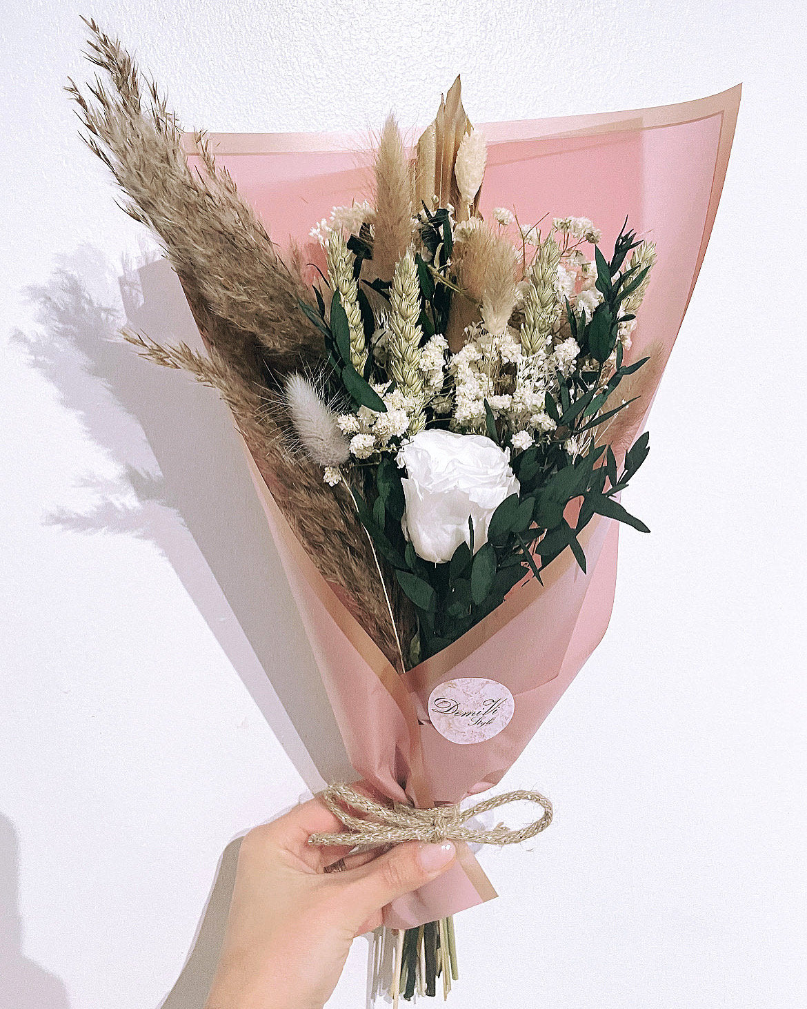 Rose Gypsophila Eucalyptus Bouquet / Dried Flowers/ Dried Flower Bouquet/ Gifts For Her / Dried flower arrangement