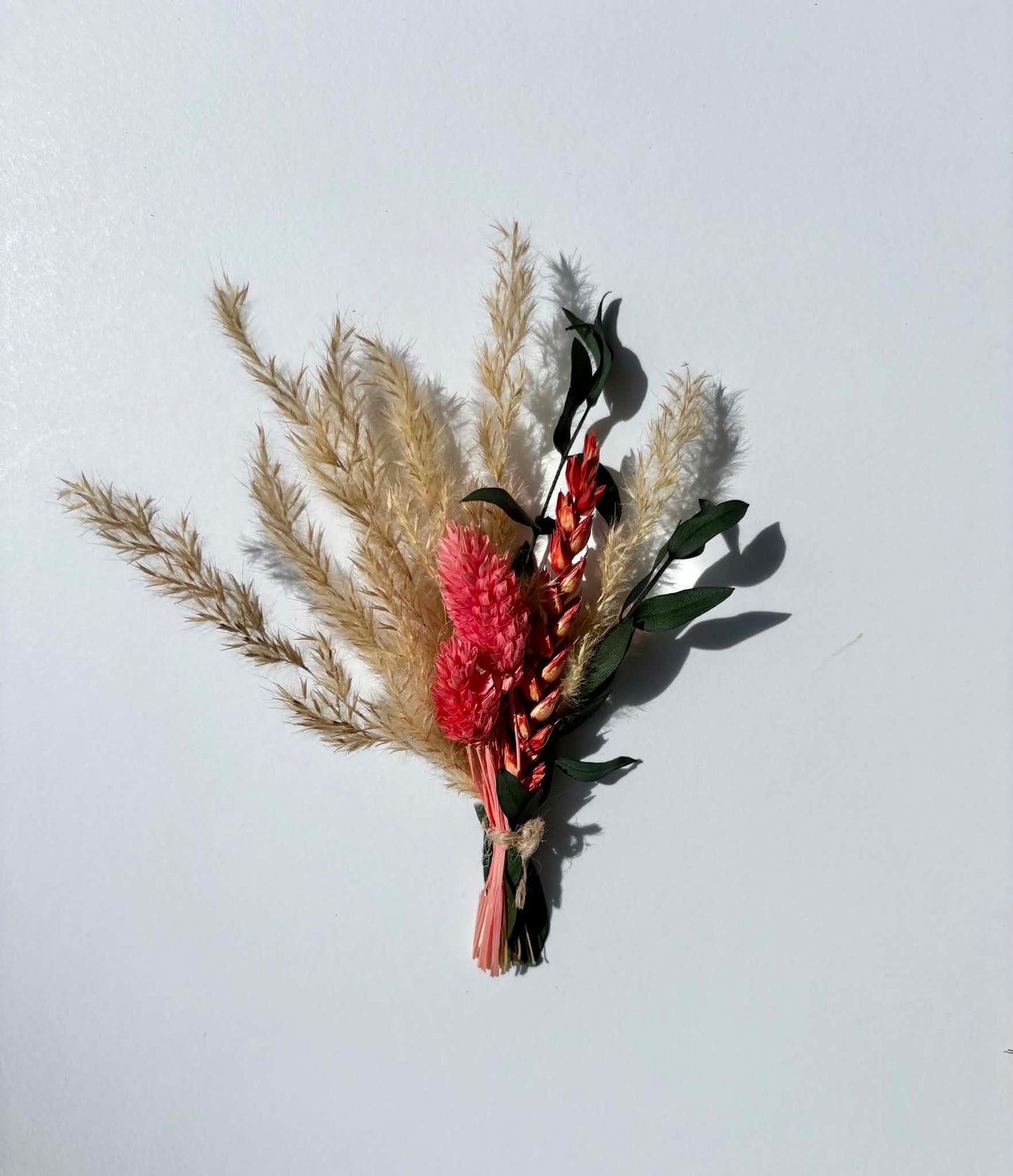 Mini Dried Flowers Red Bouquet Boho Mini Dry Flower Rustic Wildflowers