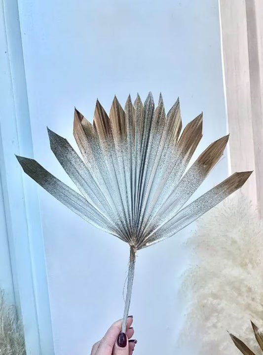 White and gold sun palm leaf / palm leaves/ palm spears / cake topper / palm cake topper