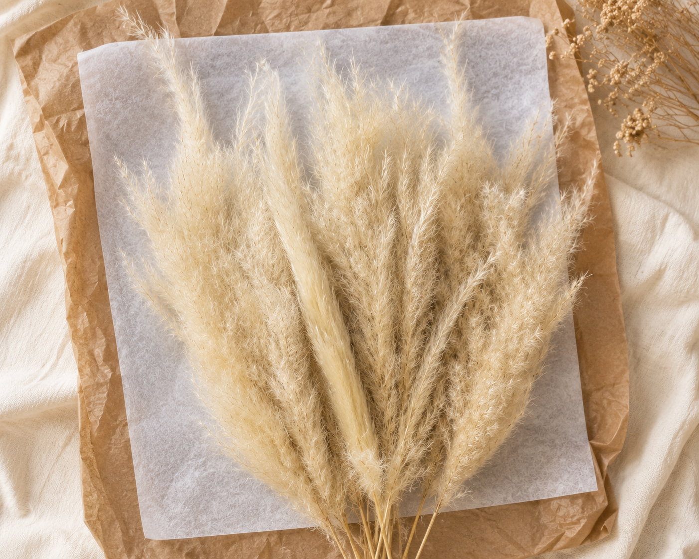 200g Natural Pampas Grass Offcuts | Cake Decor | Florist Supplies | Dried Flowers